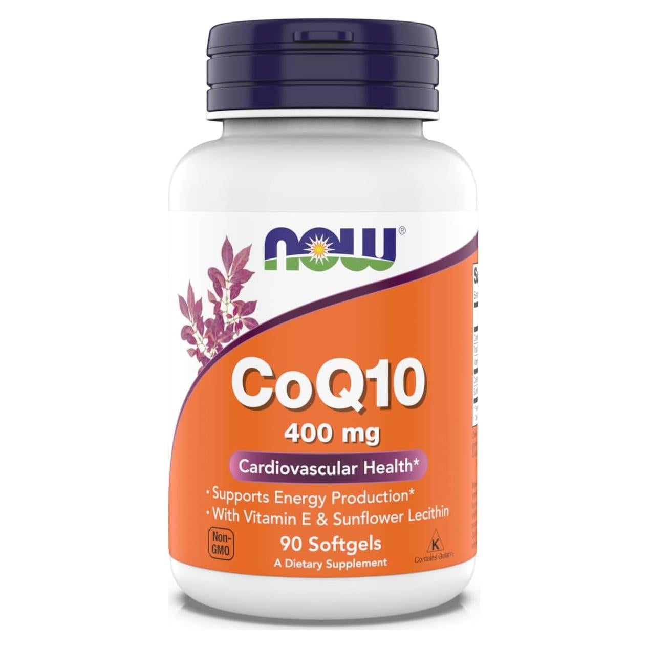 Suplemento CoQ10 400 mg NOW Foods - Grado Farmacéutico, 90 Gelatinas