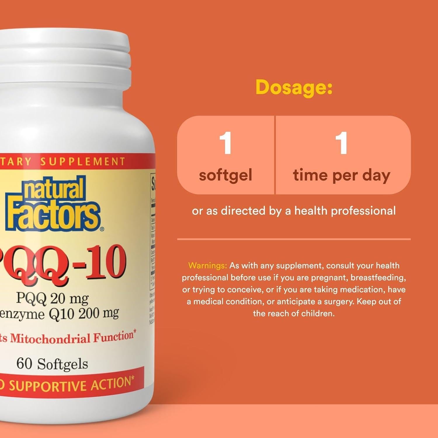 Suplemento PQQ-10 Factores Naturales 60 geles blandos