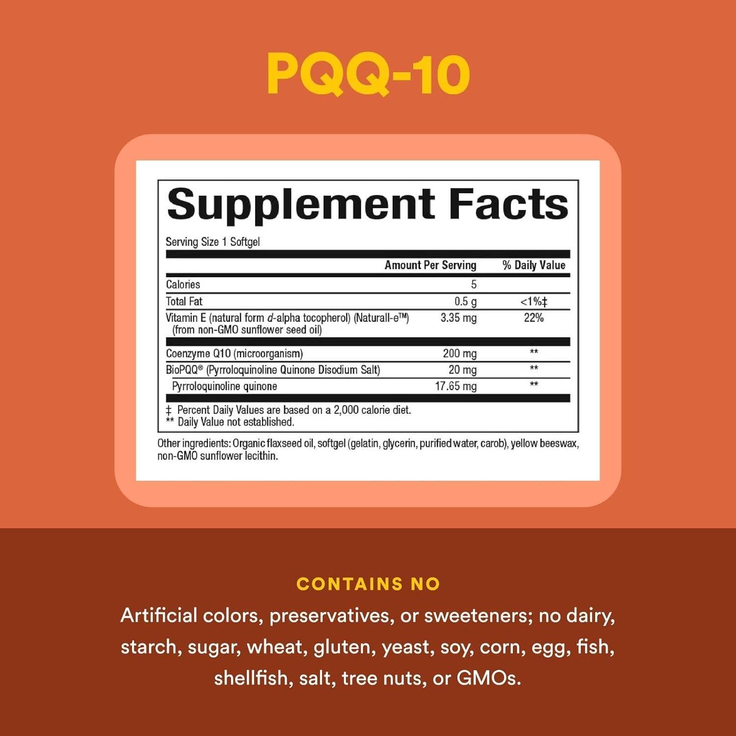 Suplemento PQQ-10 Factores Naturales 60 geles blandos