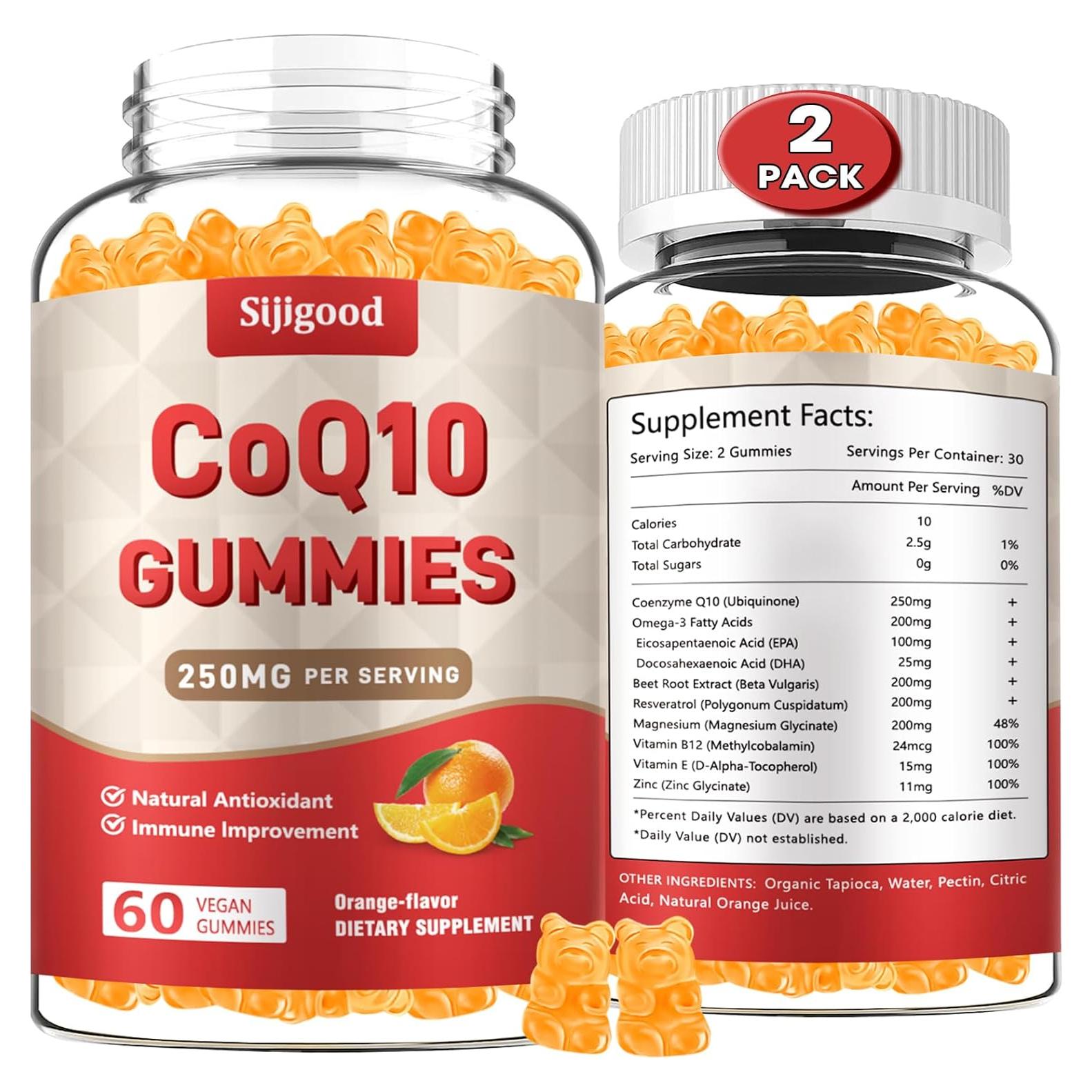 Gominolas CoQ10 Sijigood - 120 Unidades Sabor Naranja Sin Azúcar