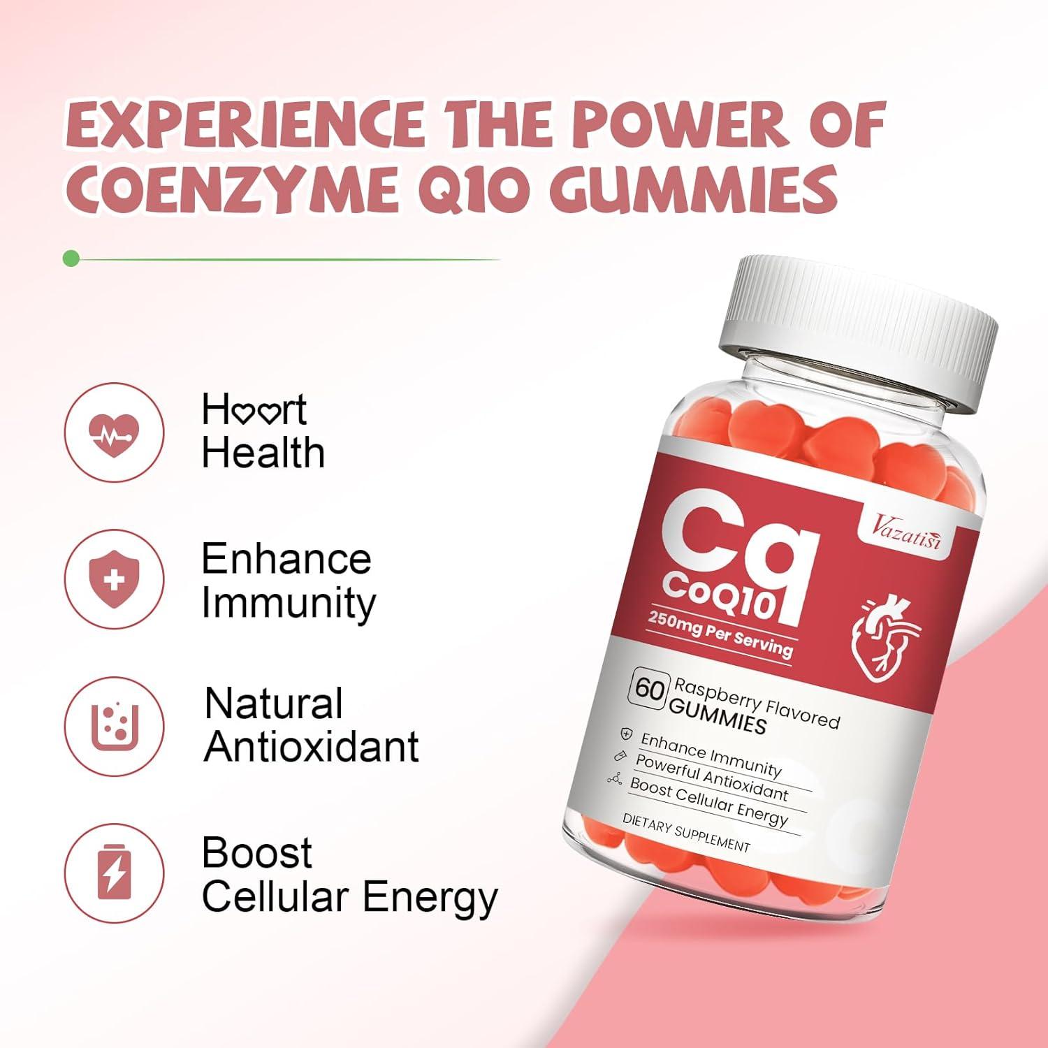 Gomitas de CoQ10 Vazatisi 250 mg con Omega-3 y Vitamina B3 - 60 Unidades