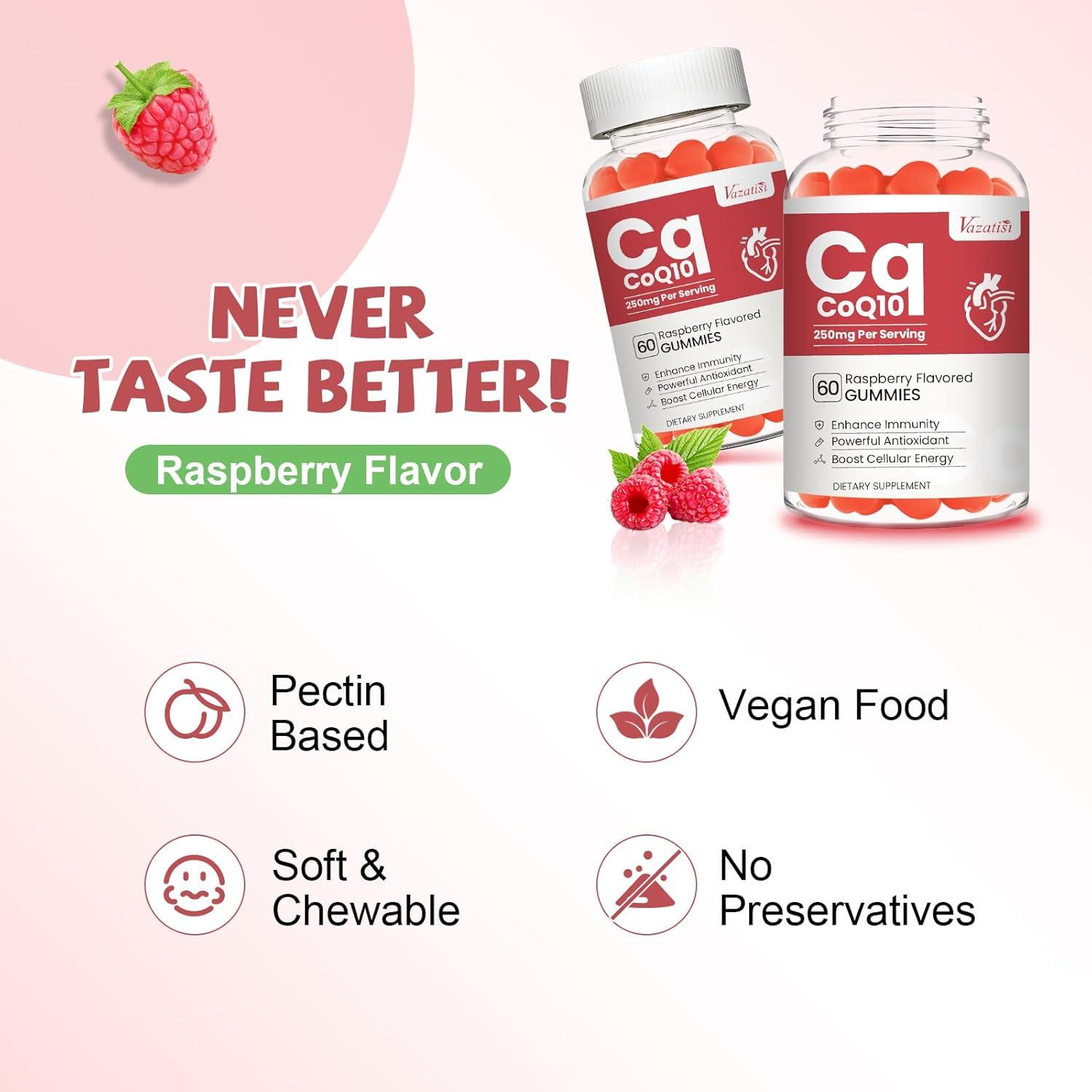 Gomitas de CoQ10 Vazatisi 250 mg con Omega-3 y Vitamina B3 - 60 Unidades