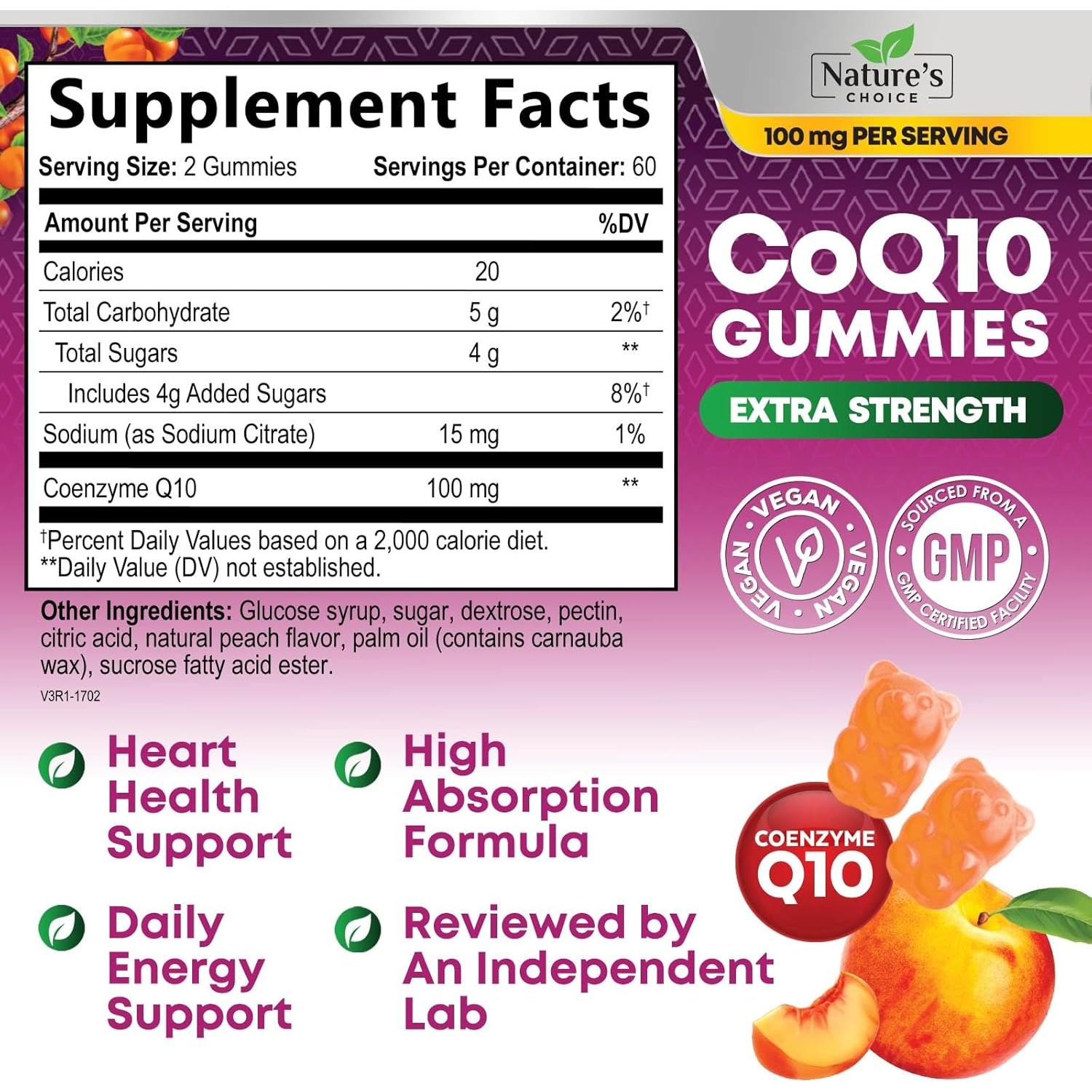 Gomitas de CoQ10 100mg Nature's Choice - 120 Unidades