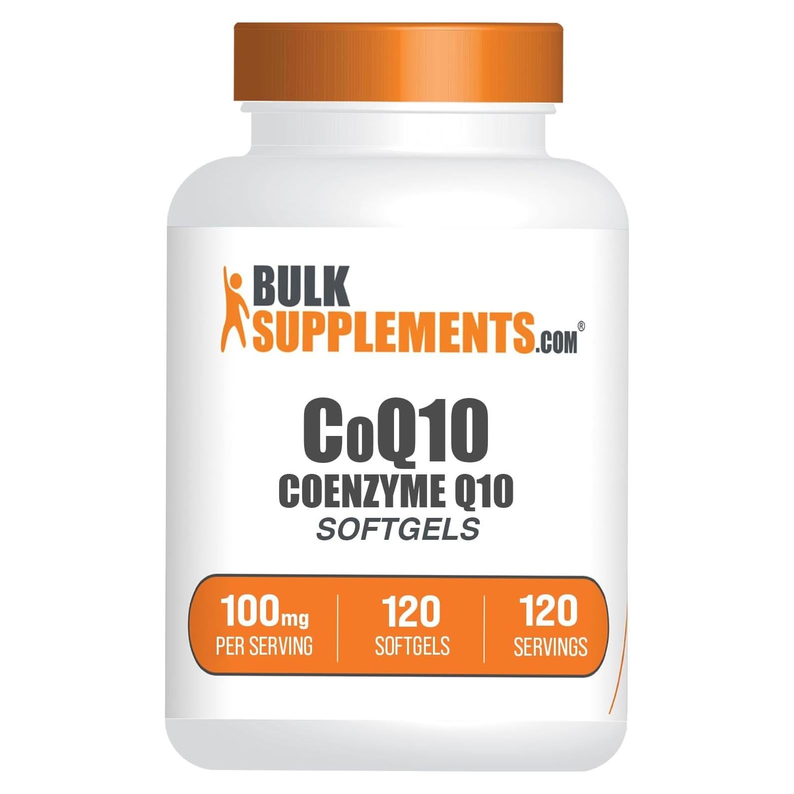 Suplemento CoQ10 100mg BulkSupplements 120 Softgels Salud Corazón