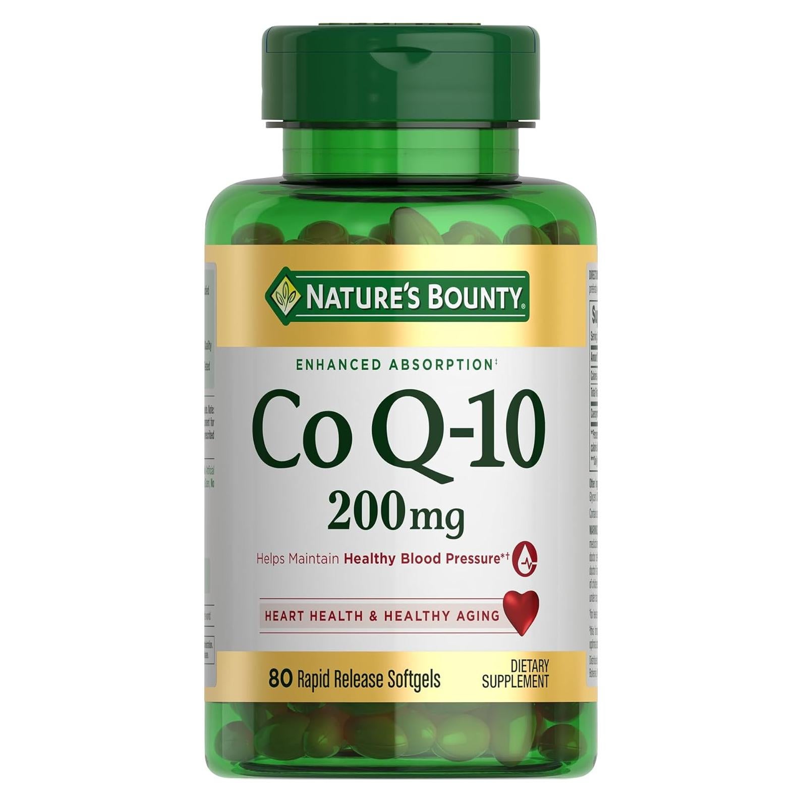 CoQ10 Nature's Bounty 200mg 80 Cápsulas Blandas Antioxidante
