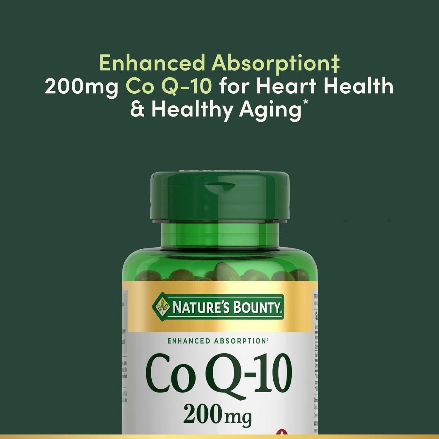 CoQ10 Nature's Bounty 200mg 80 Cápsulas Blandas Antioxidante