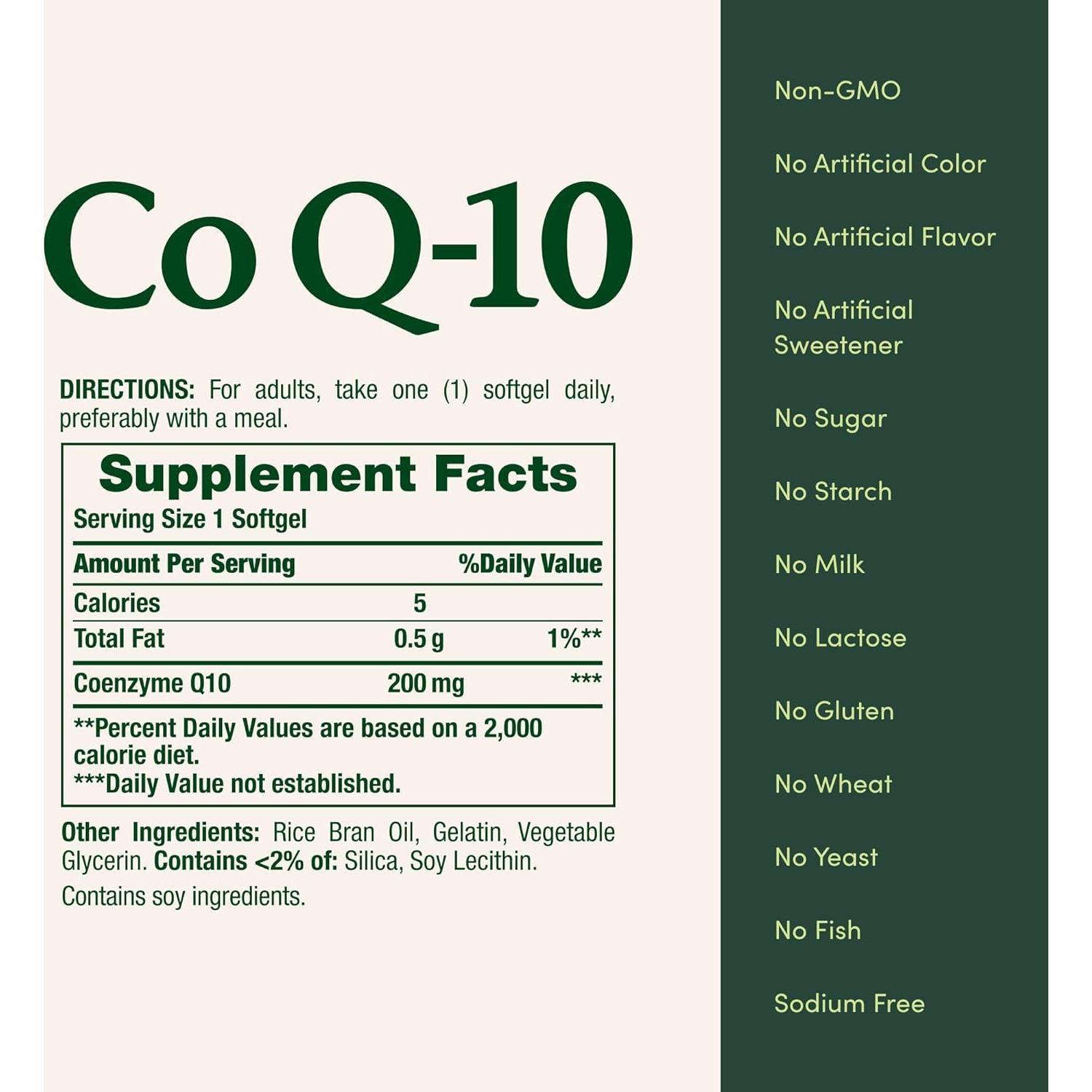 CoQ10 Nature's Bounty 200mg 80 Cápsulas Blandas Antioxidante