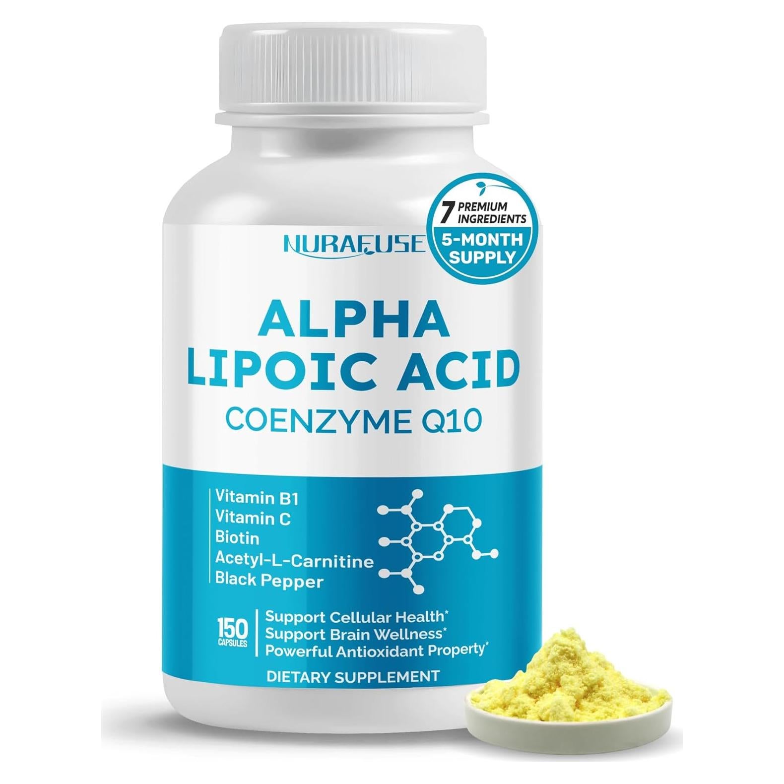 Suplemento Ácido Lipoico NuraFuse 150 Cápsulas - Salud Celular y Cerebral