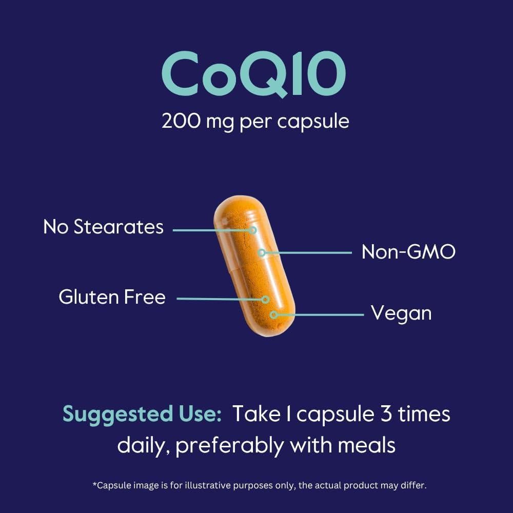 Suplemento CoQ10 200mg Bestvite - 120 Cápsulas Veganas