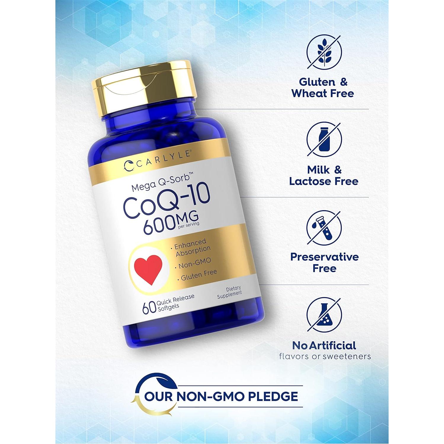 Carlyle CoQ10 600 mg Mega Q-Sorb 60 Gelatinas Blandas