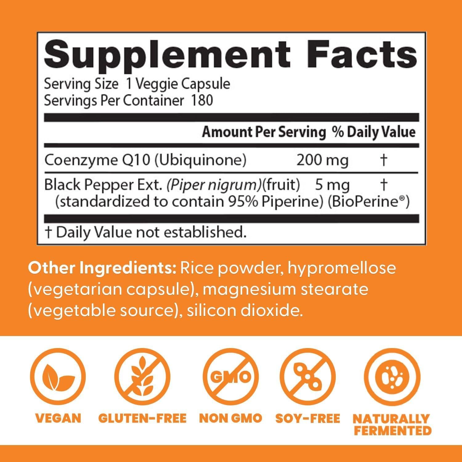 CoQ10 Alta Absorción Doctor's Best 180 Cápsulas Veganas