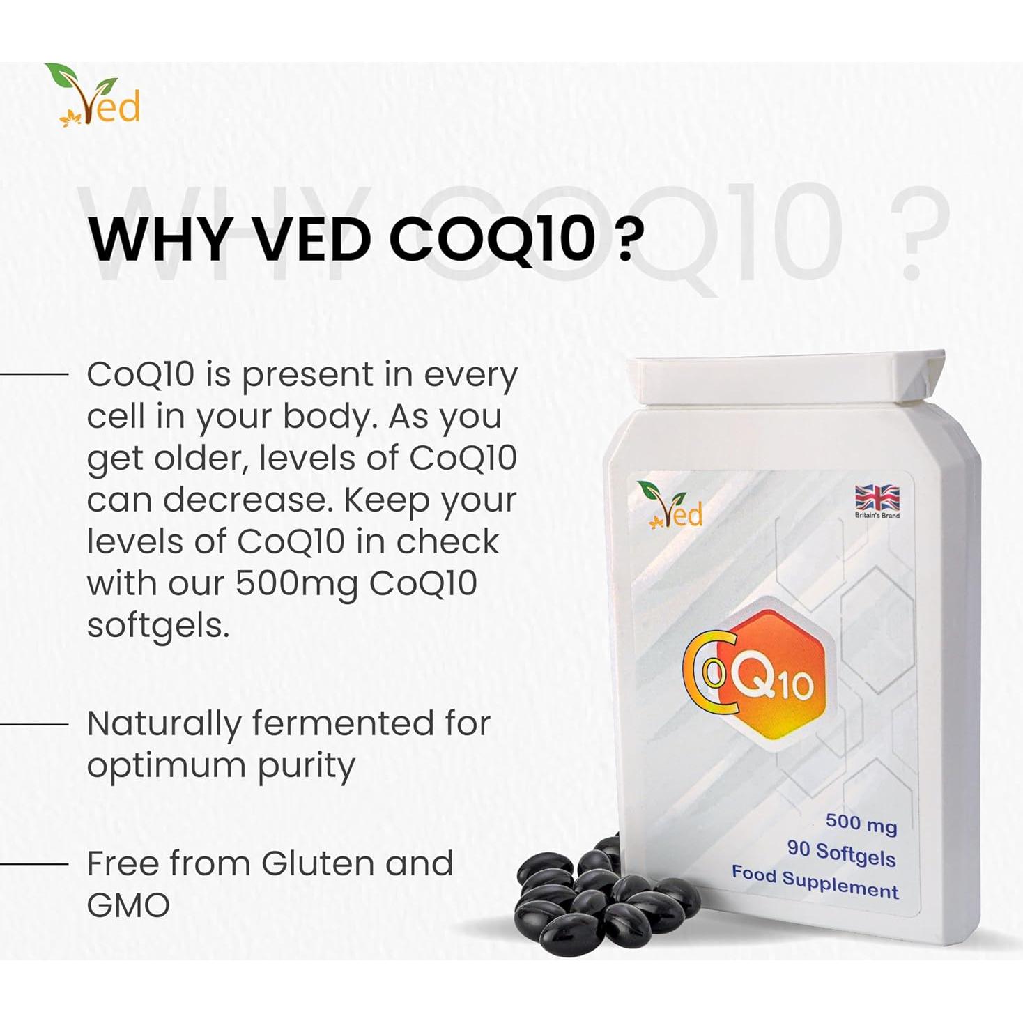 Suplemento Coenzima Q10 VED 500mg 90 Cápsulas Blandas