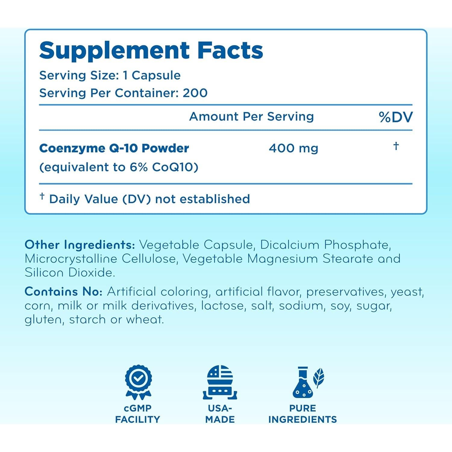 Cápsulas de CoQ10 400mg ClearFormulas - Antioxidante Vegetal