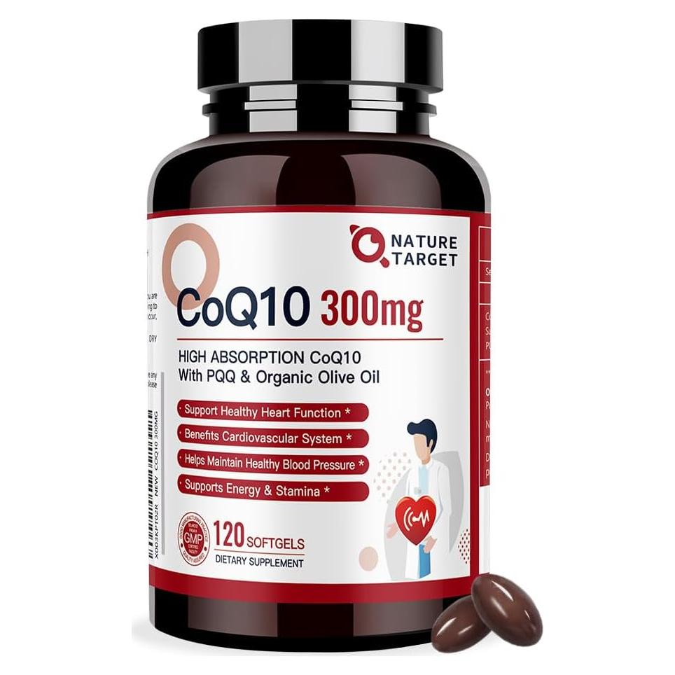 Suplemento CoQ10 300mg Nature Target - 120 Cápsulas Blandas