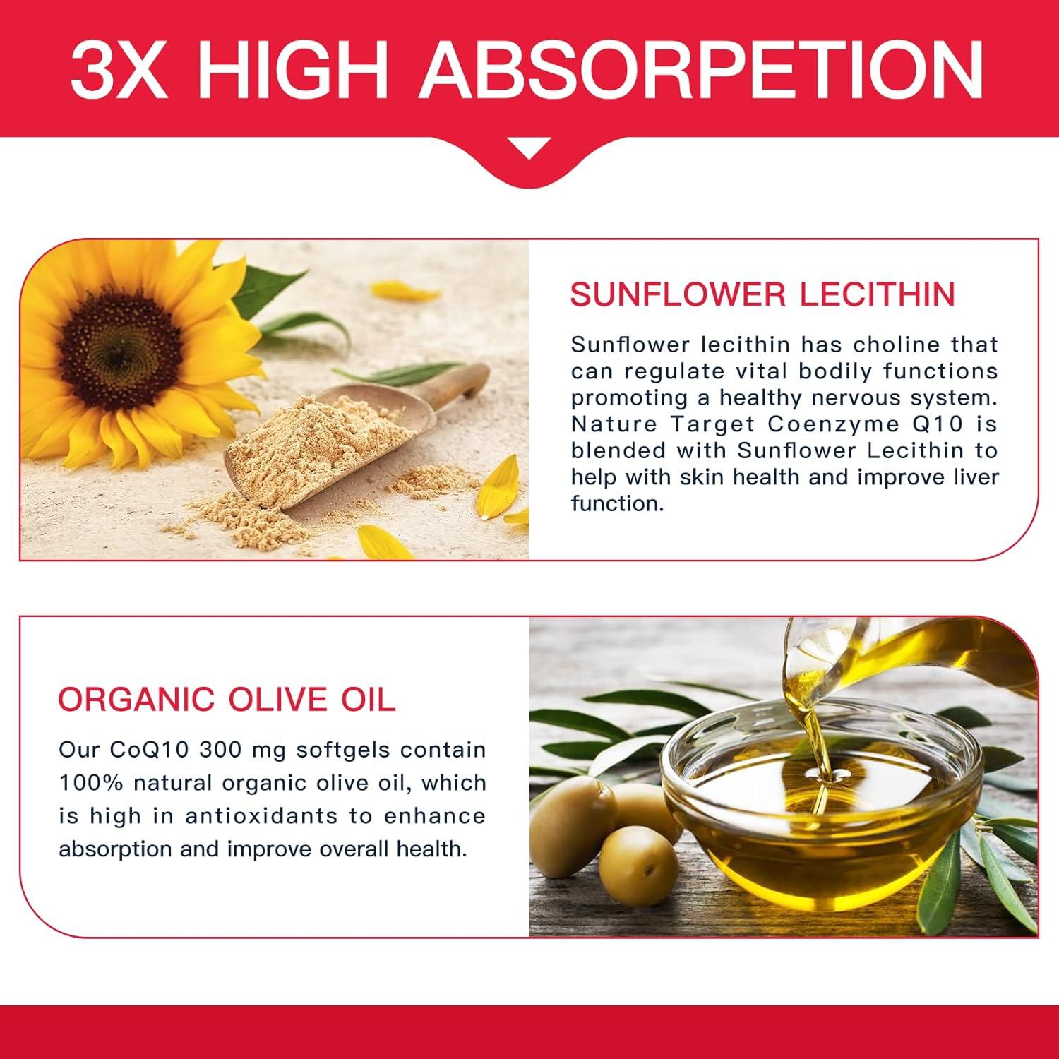 Suplemento CoQ10 300mg Nature Target - 120 Cápsulas Blandas