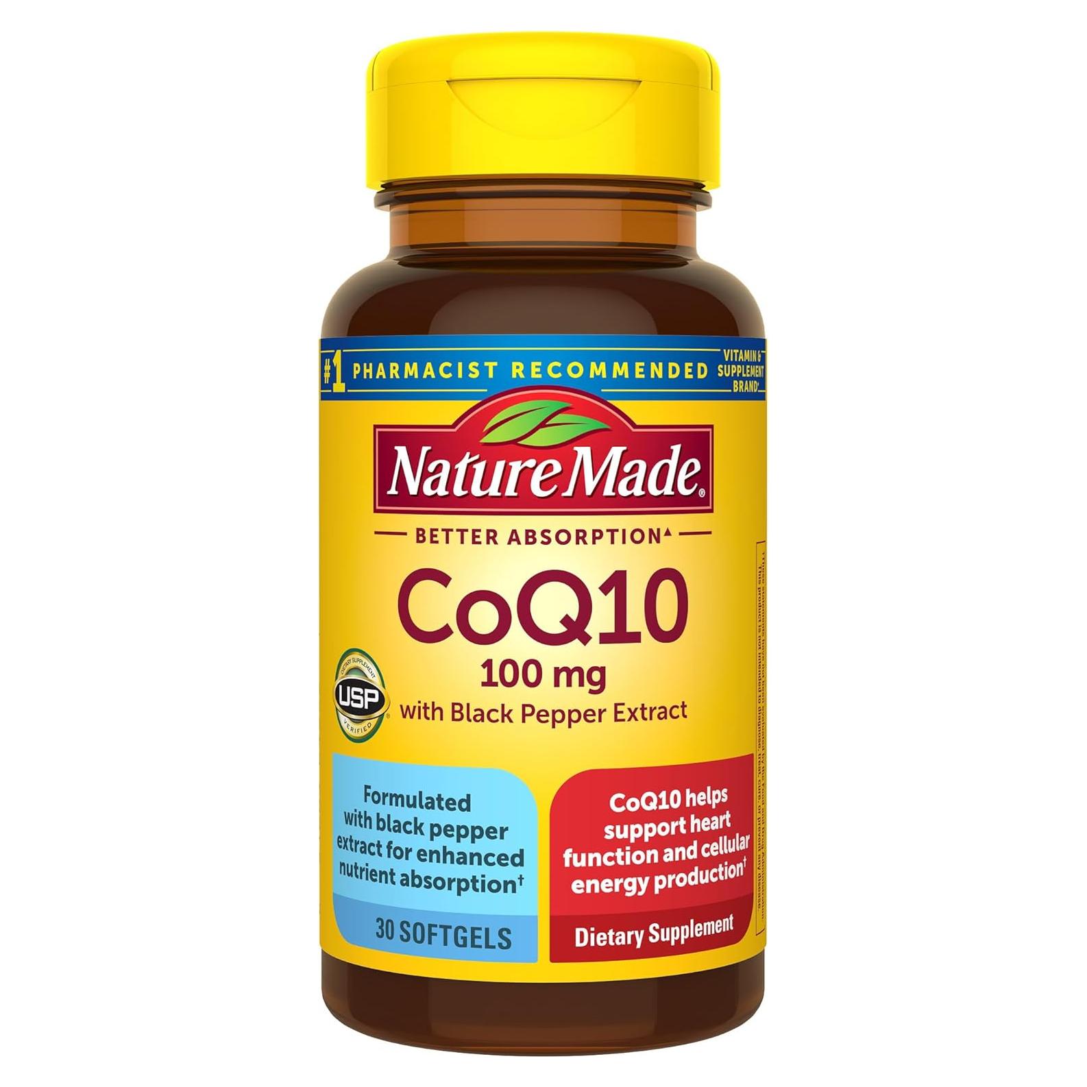 Nature Made CoQ10 100mg con Pimienta Negra - 30 Gelatinas Blandas