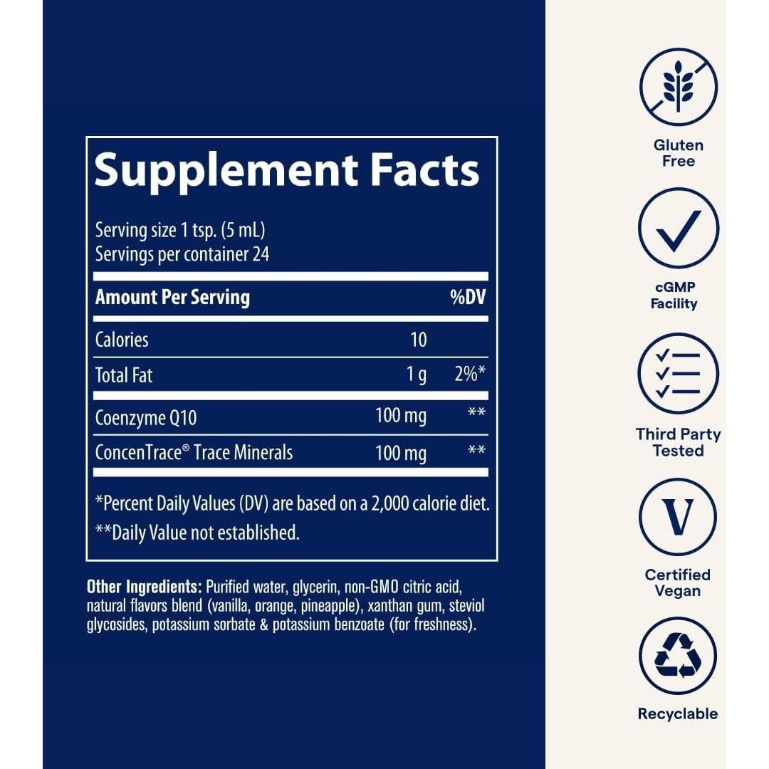 Suplemento Líquido CoQ10 Trace Minerals 120 ml - Salud Celular