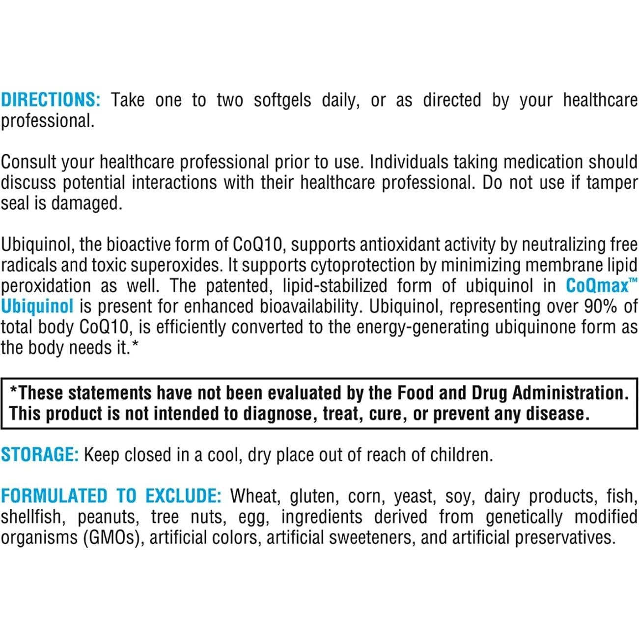 Suplemento Antioxidante CoQ10 Ubiquinol XYMOGEN 200mg 60 Gelatinas