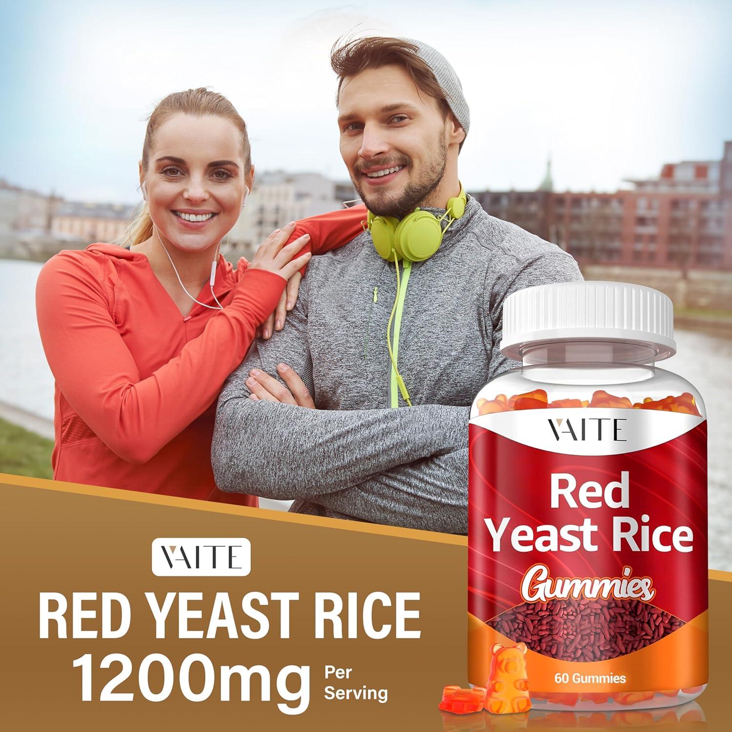 Gomas de Arroz de Levadura Roja VAITE 1200 mg CoQ10 60 Unidades