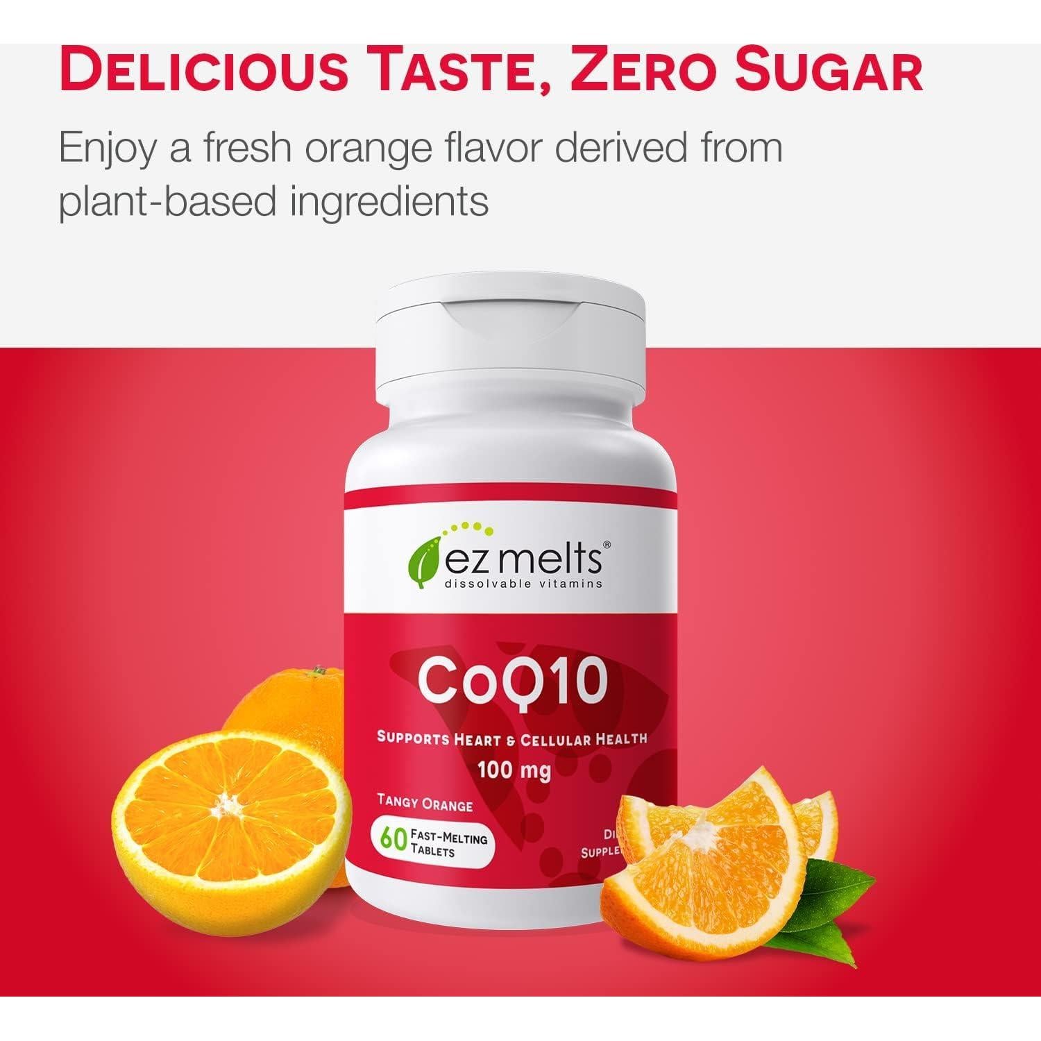 EZ Melts CoQ10 100 mg Suplemento Disoluble Sin Azúcar 60 Tabletas
