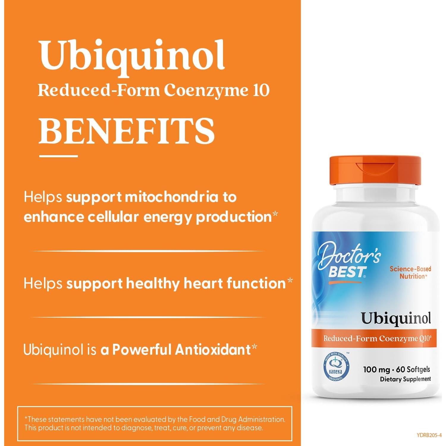 Ubiquinol Coenzima Q10 Doctor's Best 60 Softgels Antioxidante