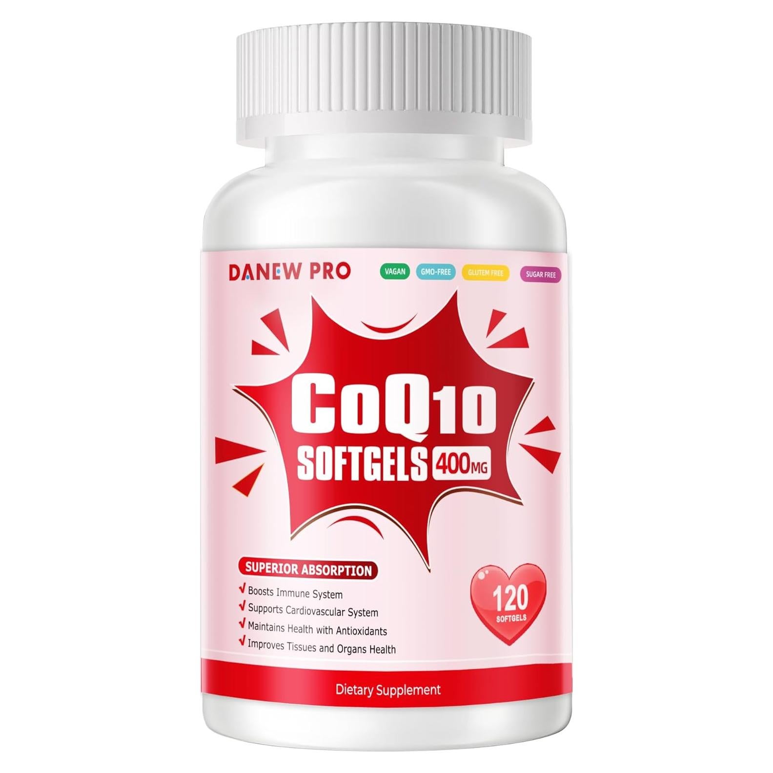 Suplemento CoQ10 400mg DANEW PRO con PQQ y Omega-3