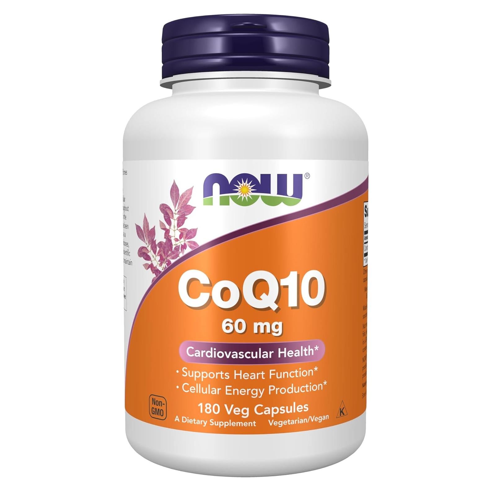 NOW Foods CoQ10 60 mg Grado Farmacéutico 180 Cápsulas Veganas