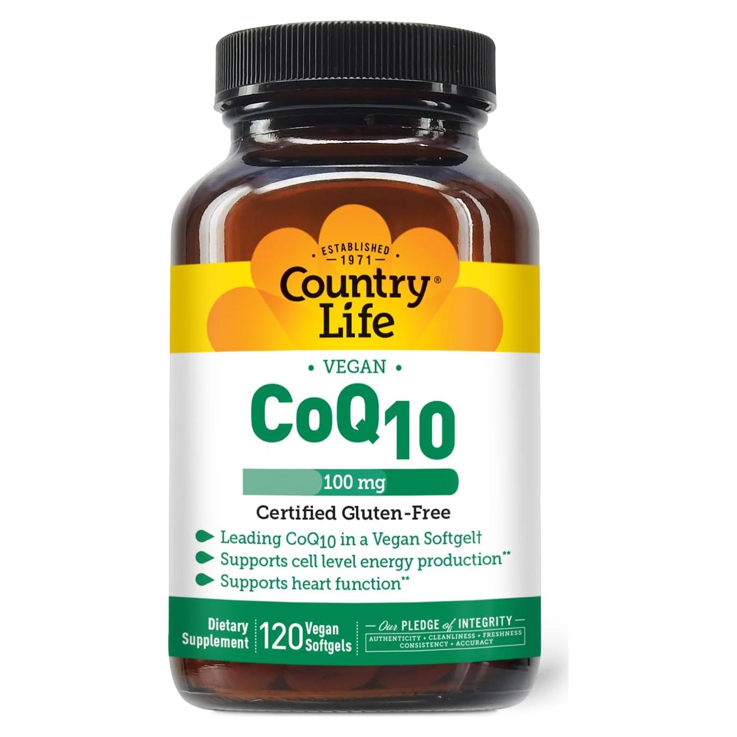 Suplemento CoQ10 Country Life 100mg 120 Gelatinas Blandas