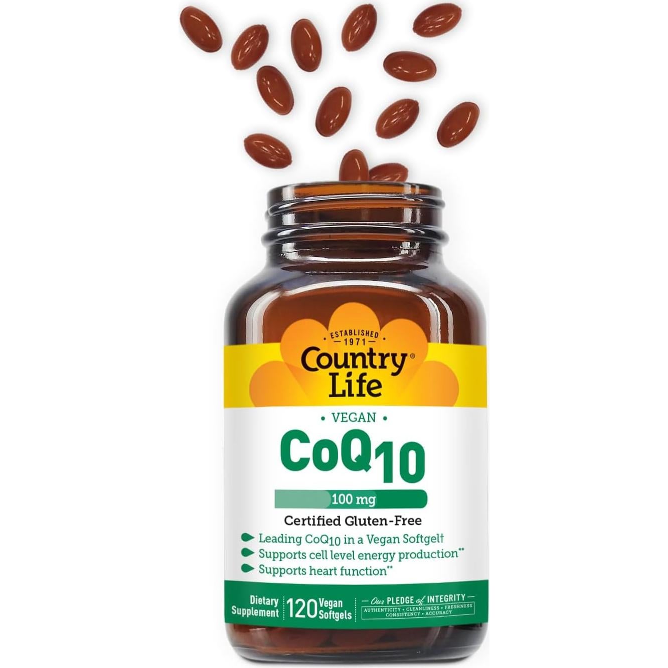 Suplemento CoQ10 Country Life 100mg 120 Gelatinas Blandas