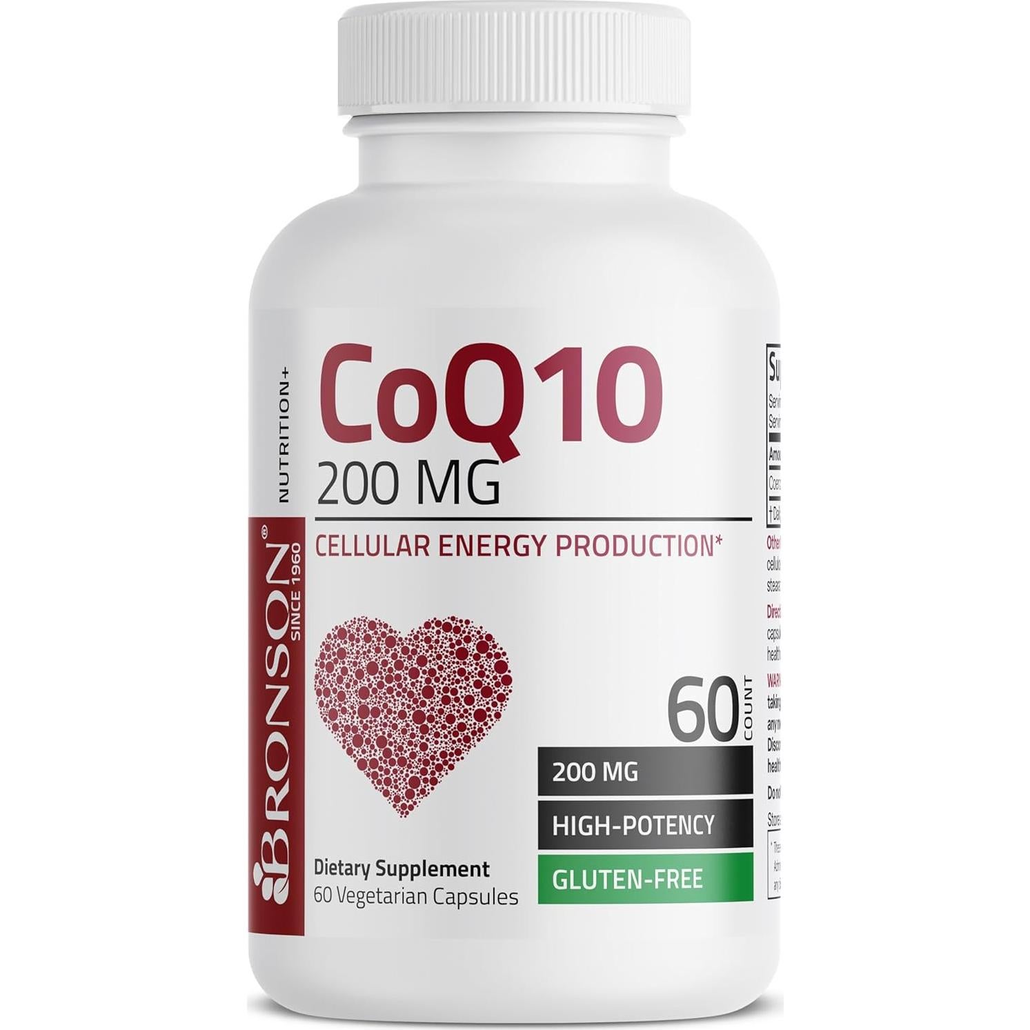 Bronson CoQ10 200 MG Alta Potencia 60 Cápsulas Vegetarianas