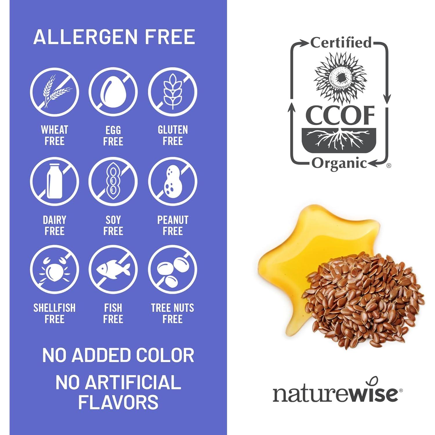 NatureWise Aceite de Semilla de Lino 1200 mg Omega 3 6 9 240 Cápsulas