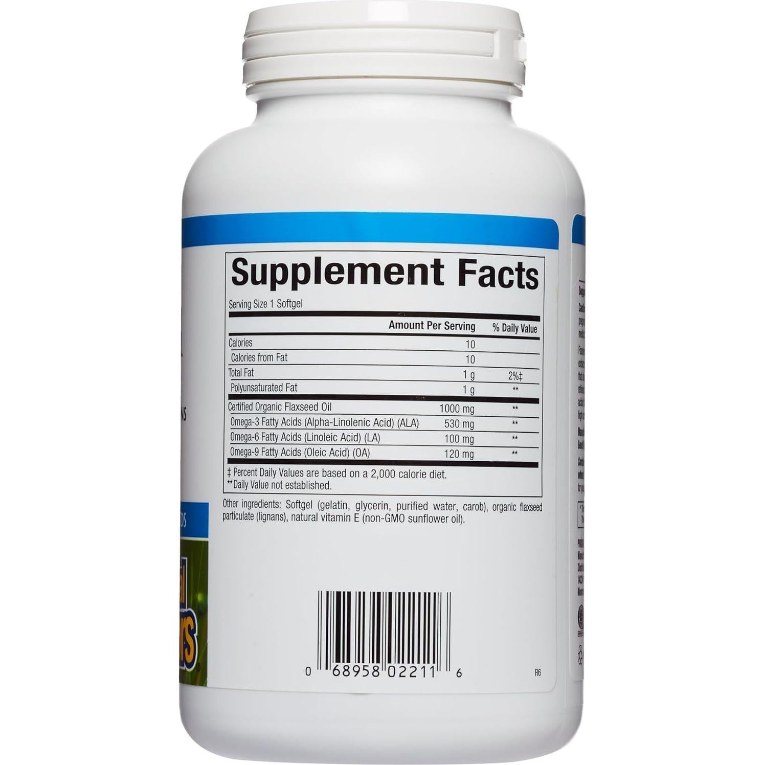 Aceite de Semilla de Lino Omega Factores 180 Gelatinas Blandas