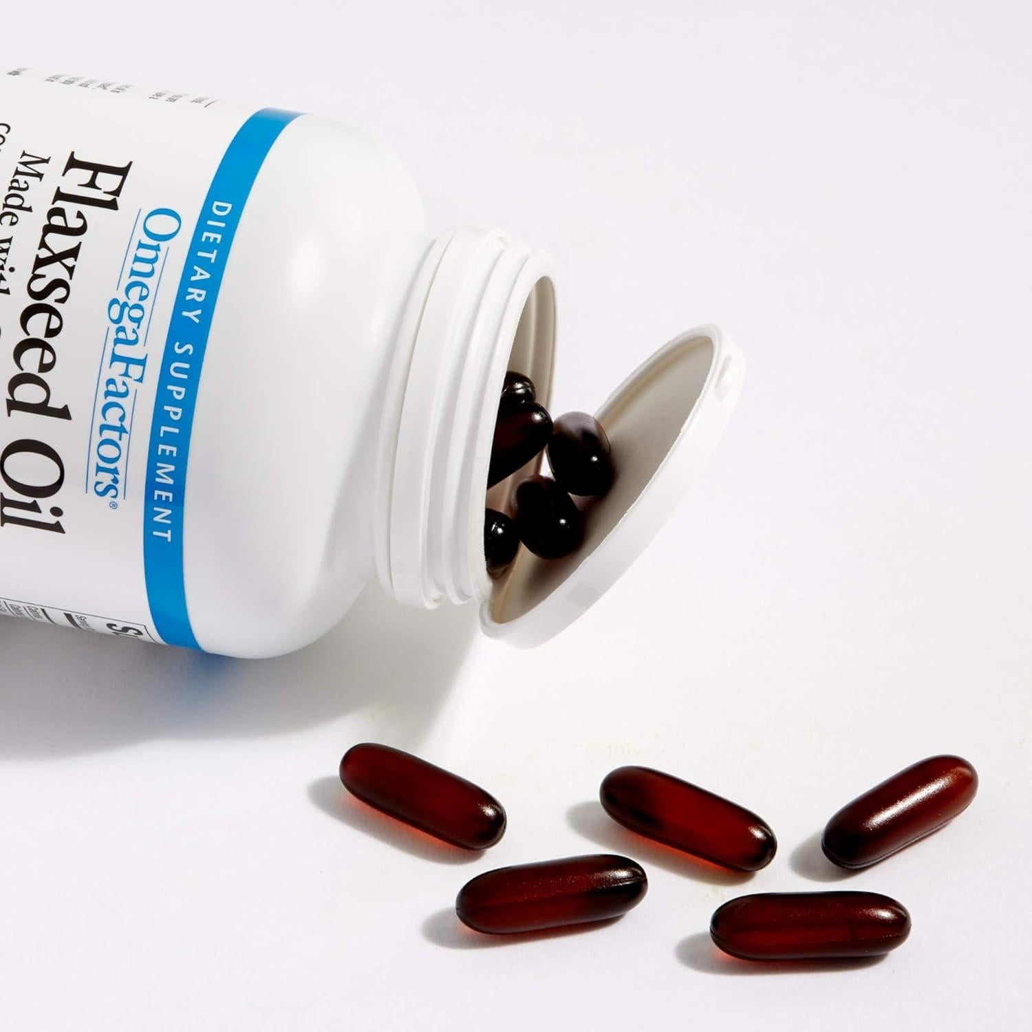 Aceite de Semilla de Lino Omega Factores 180 Gelatinas Blandas