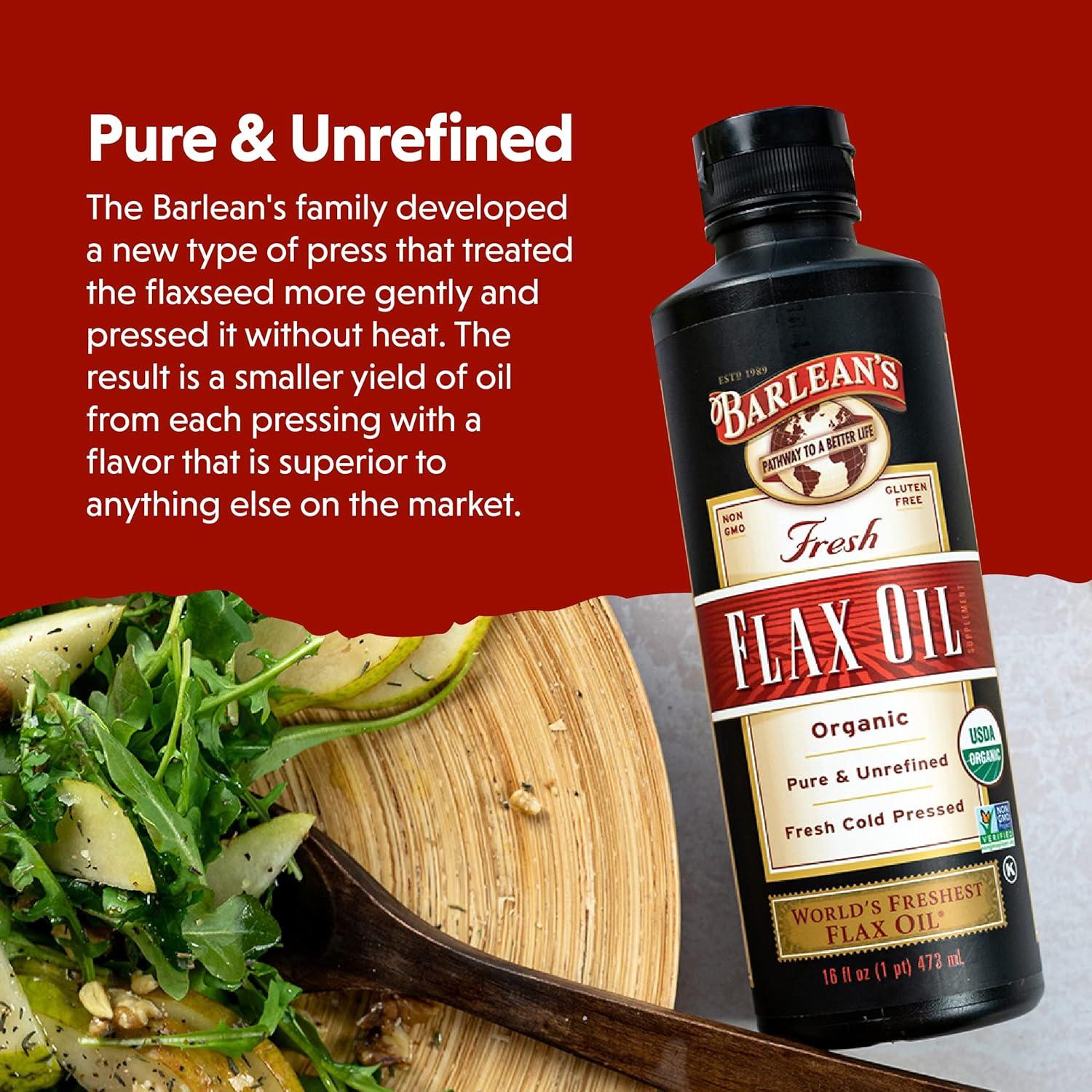 Aceite de Semilla de Lino Orgánico Barlean's 236.6 ml Omega 3