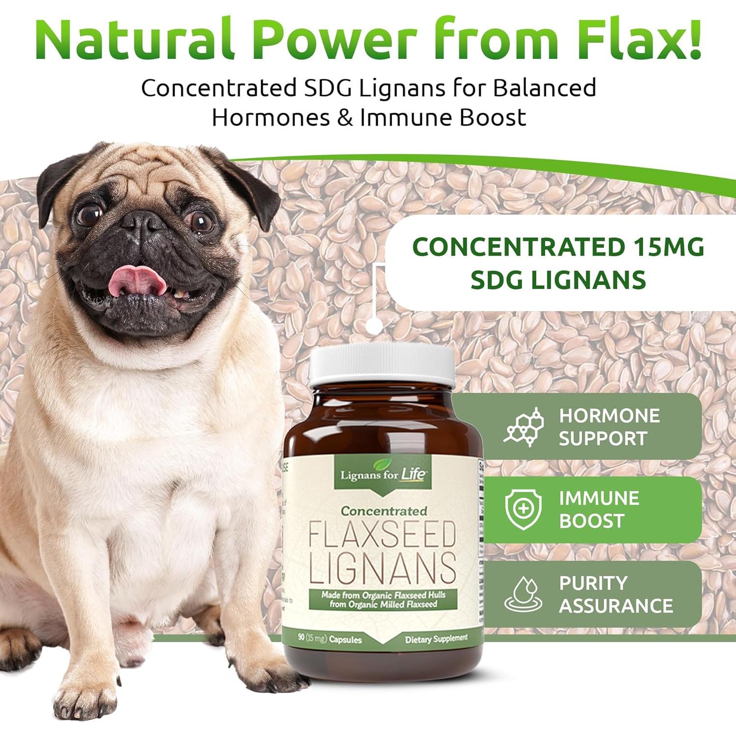 Suplemento de Semilla de Lino Orgánico Lignanos 15mg 90 Cápsulas