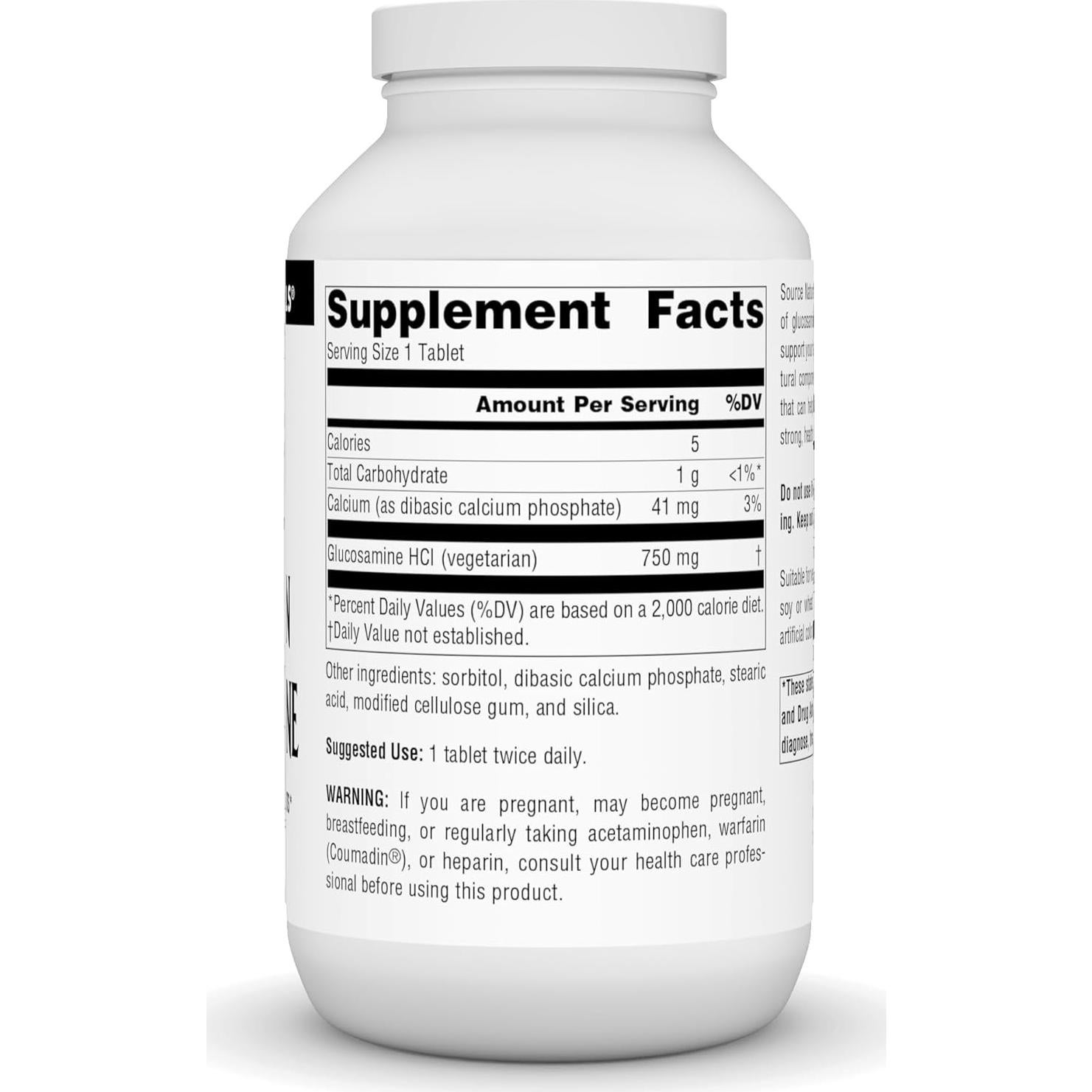 Glucosamina Vegetariana Source Naturals 750 mg 240 Tabletas