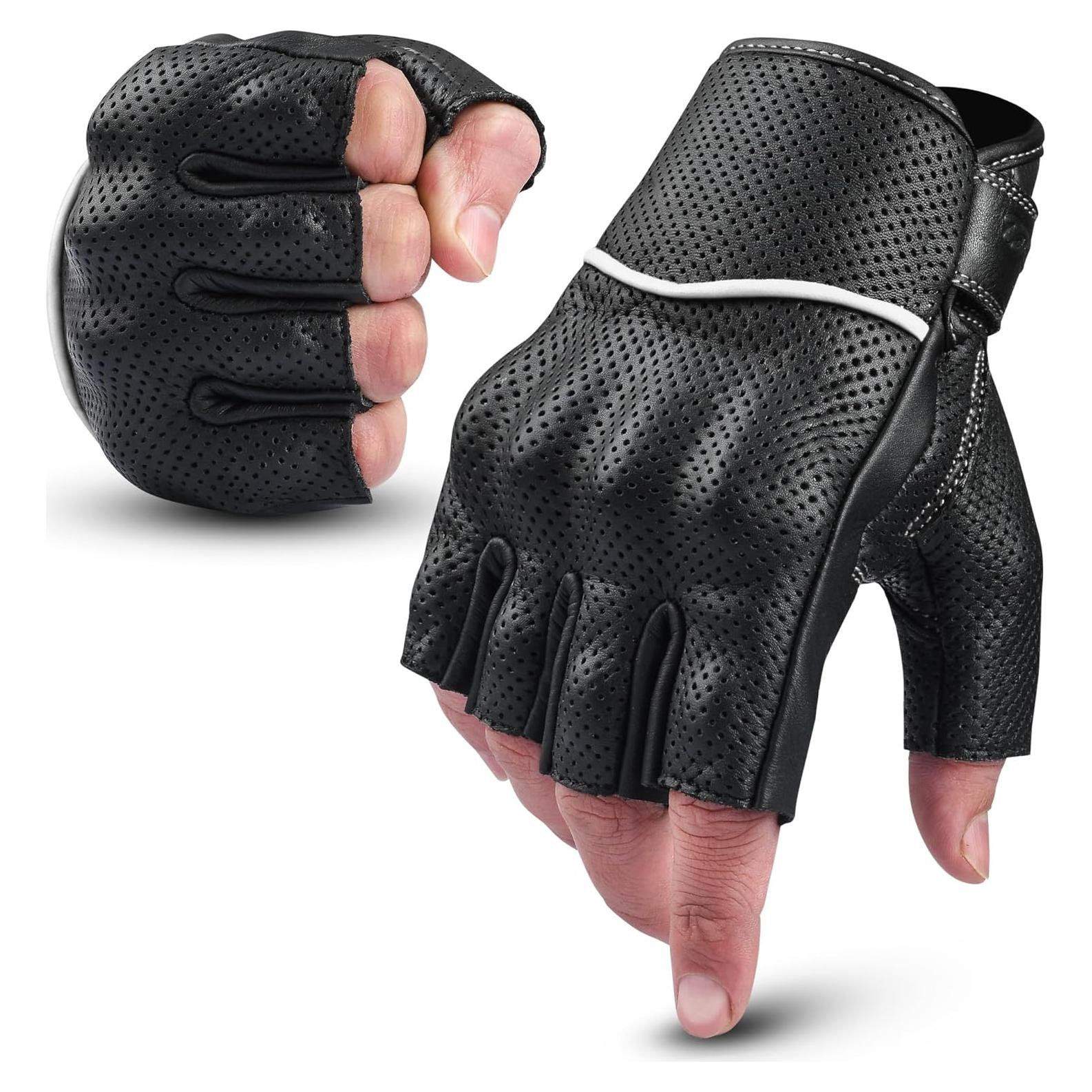 Guantes de Motocicleta de Cuero aaasportx Carrera - Táctiles