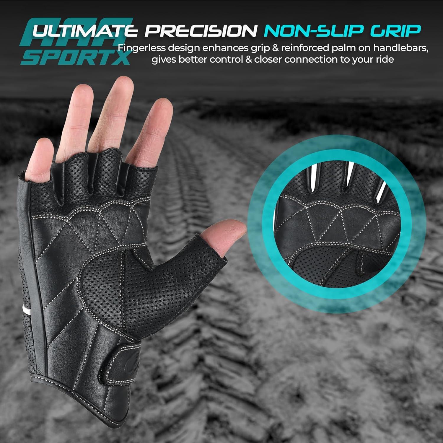 Guantes de Motocicleta de Cuero aaasportx Carrera - Táctiles