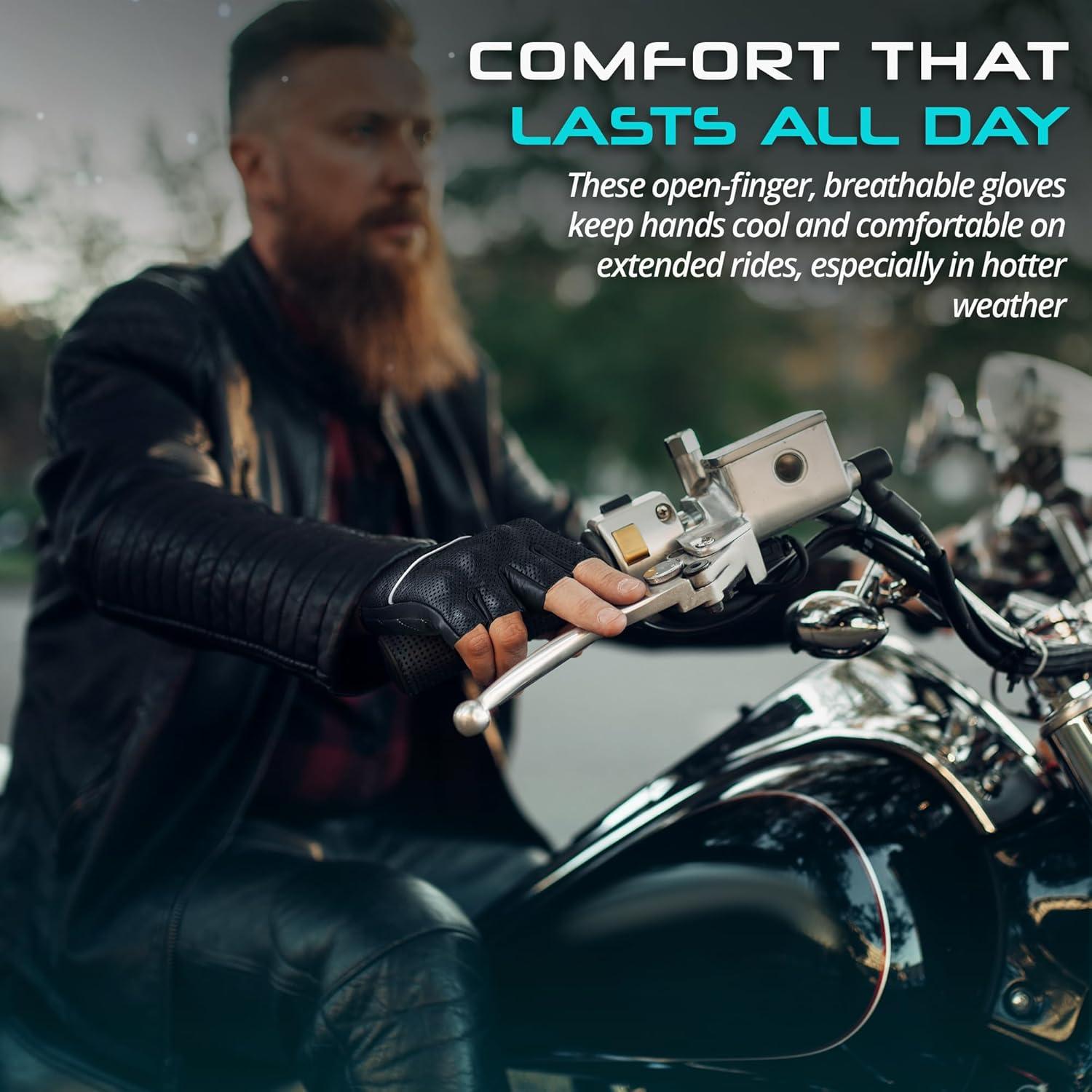 Guantes de Motocicleta de Cuero aaasportx Carrera - Táctiles