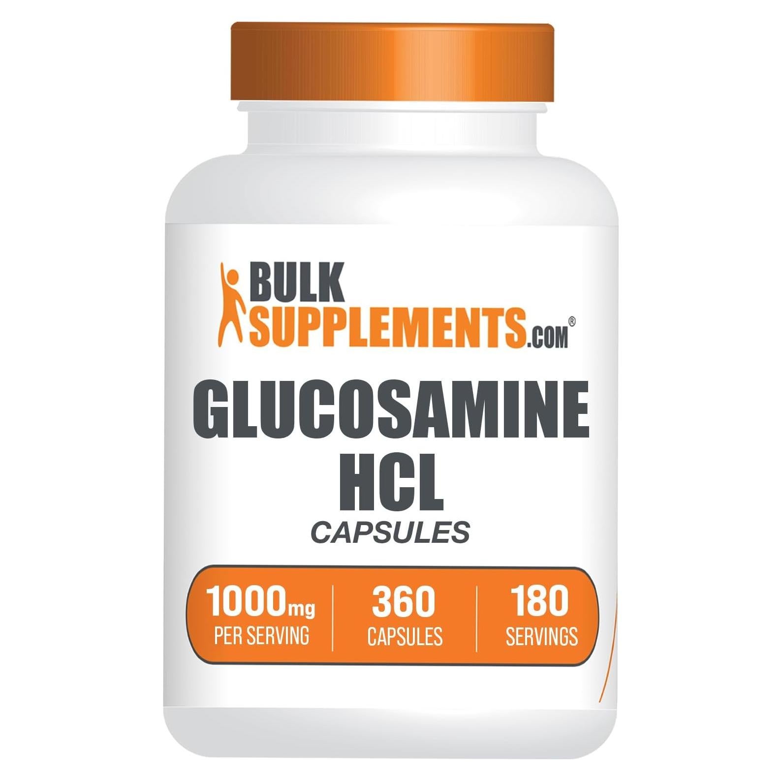 Cápsulas de Glucosamina HCl BulkSupplements 1000mg 360 Unidades