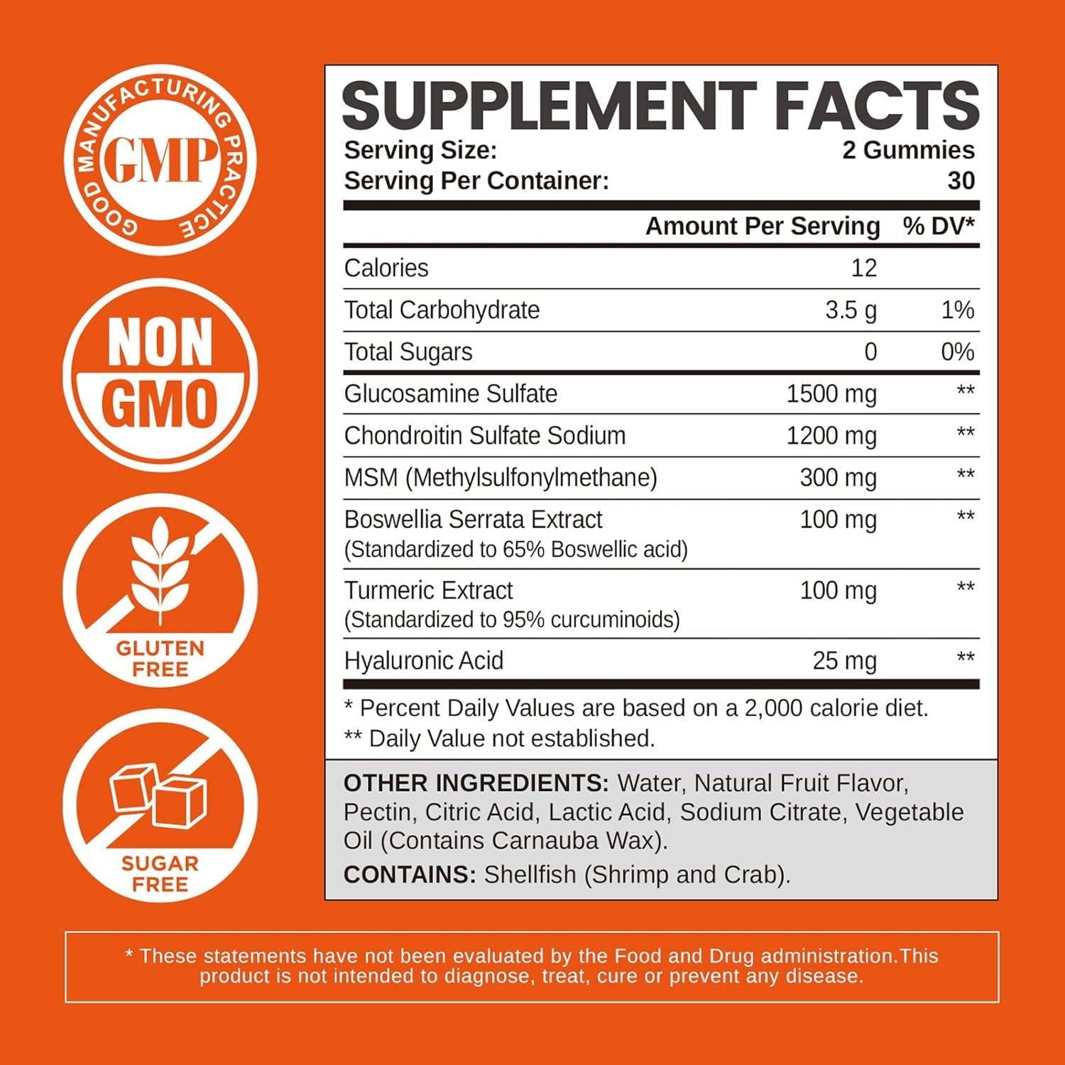 Gomitas de Glucosamina y Condroitina HendyBe 1500mg 60 Unidades