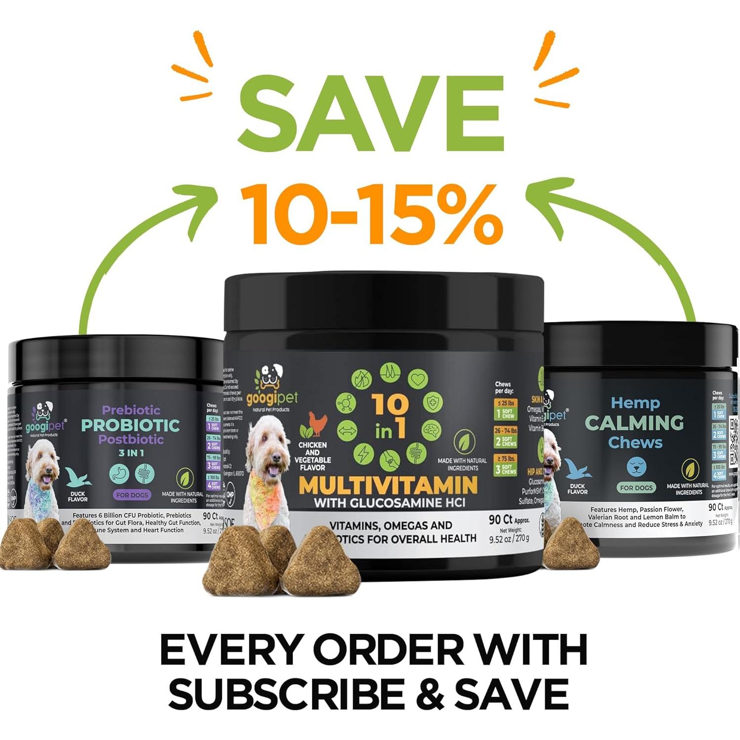 Googipet Multivitamínico 10 en 1 para Perros - Sabor Pollo y Verdura