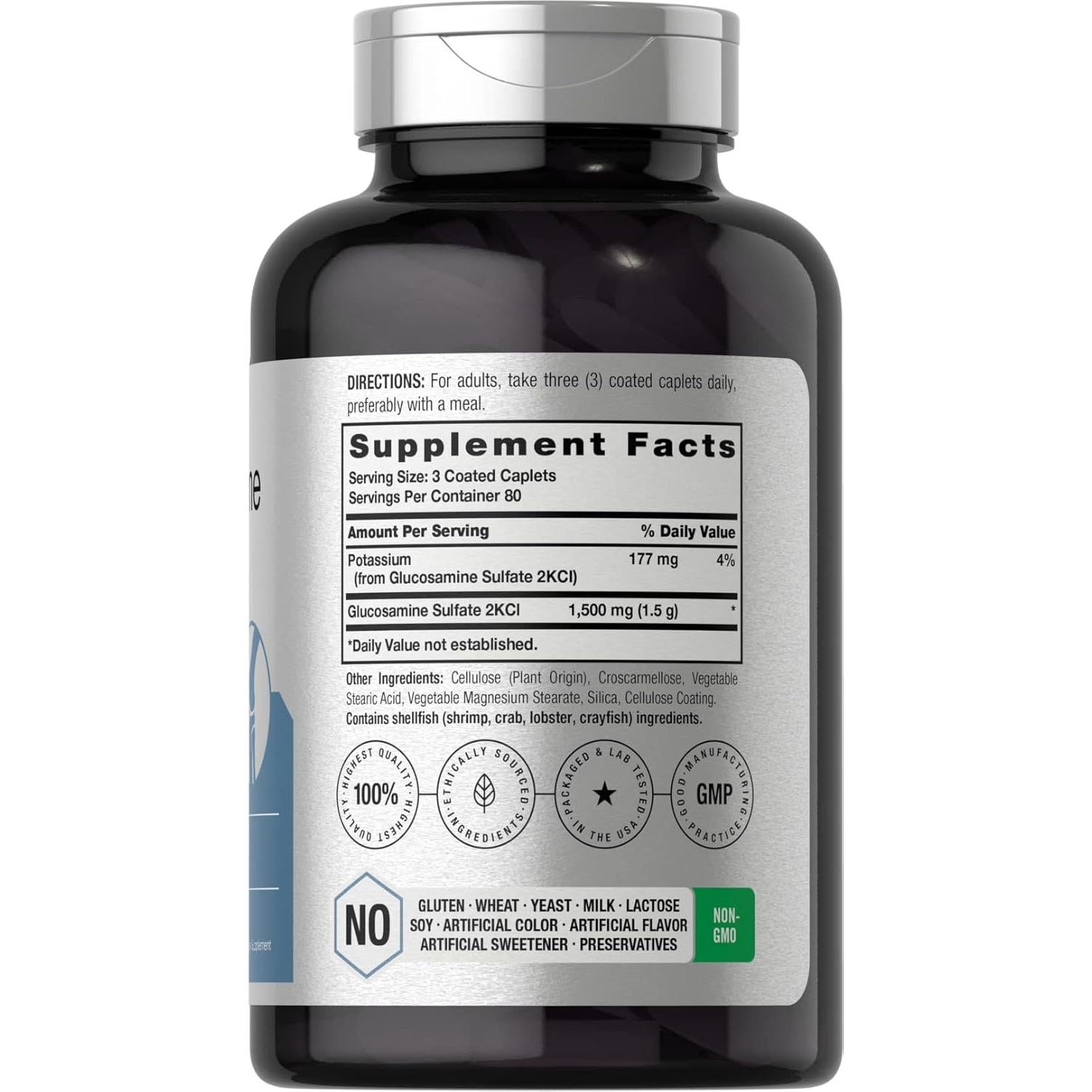 Suplemento de Glucosamina Sulfato Horbaach 1500mg 240 Tabletas