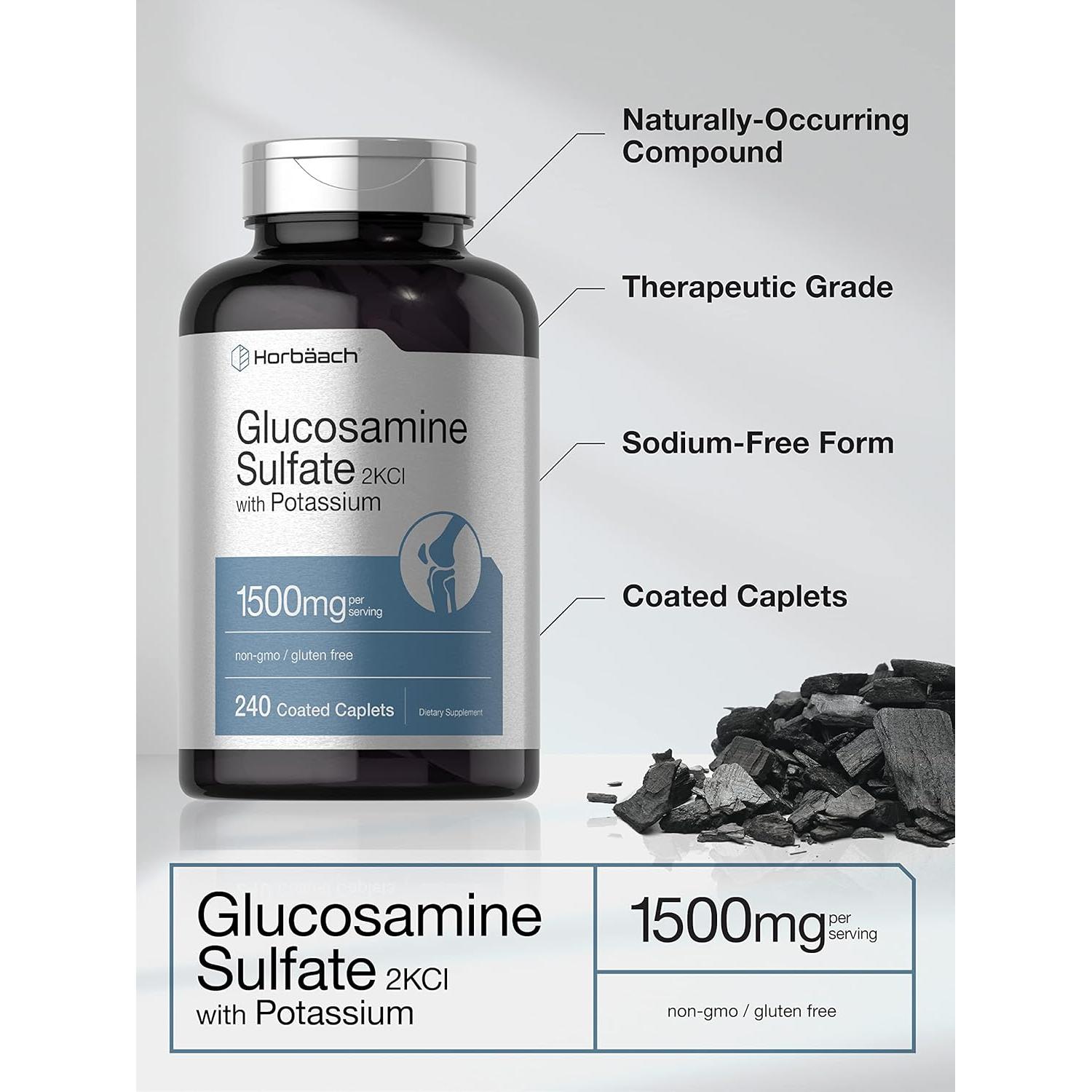 Suplemento de Glucosamina Sulfato Horbaach 1500mg 240 Tabletas