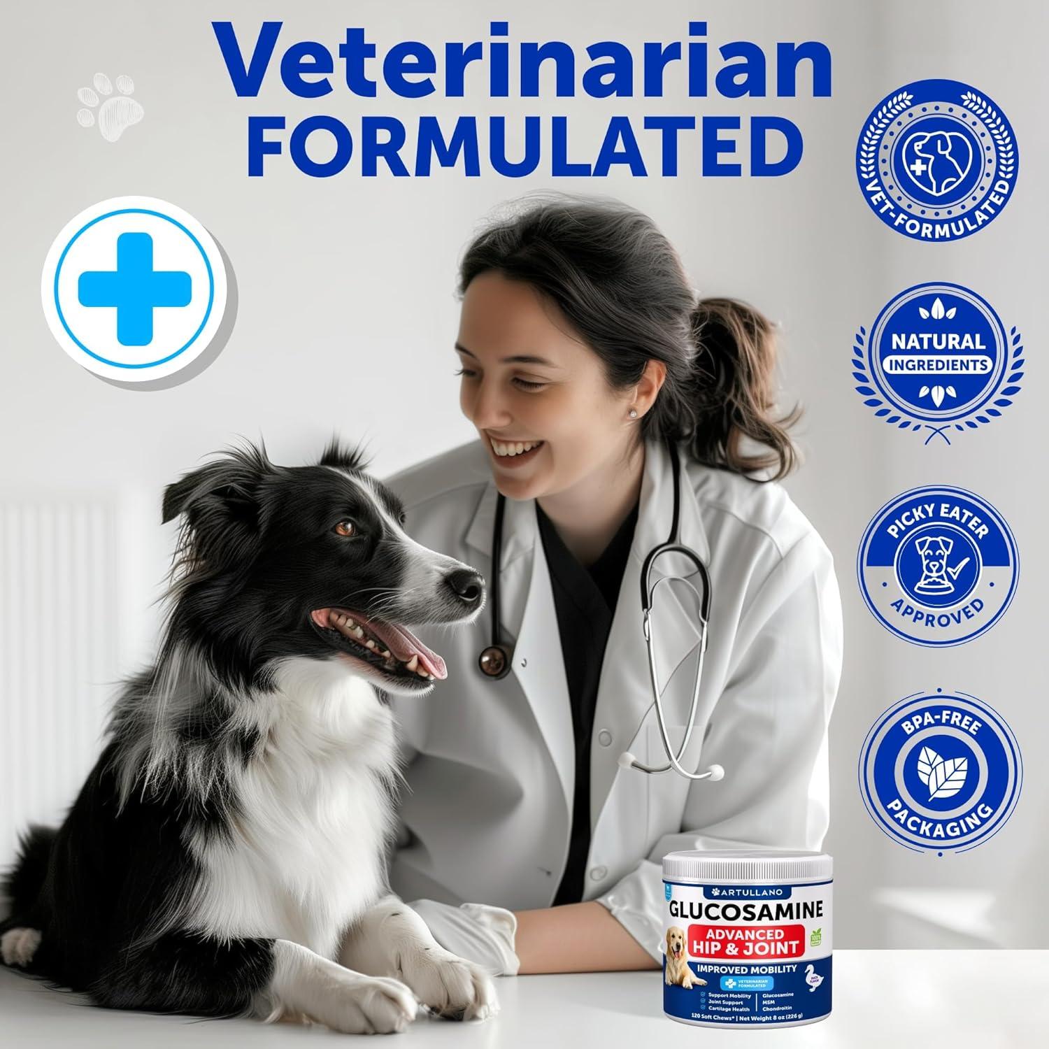 Golosinas de Glucosamina para Perros Artullano - 120 Unidades