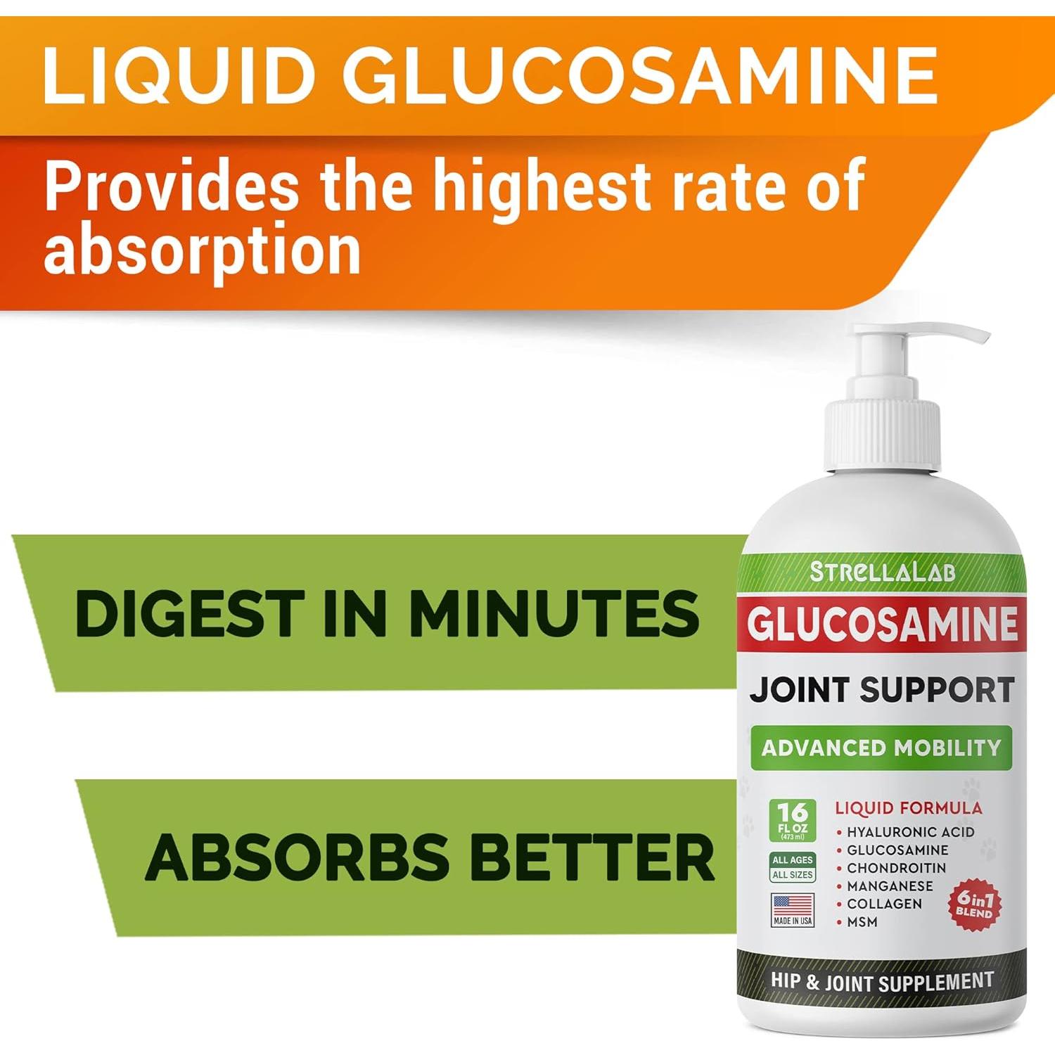 Suplemento Articular Líquido STRELLALAB 473 ml para Perros