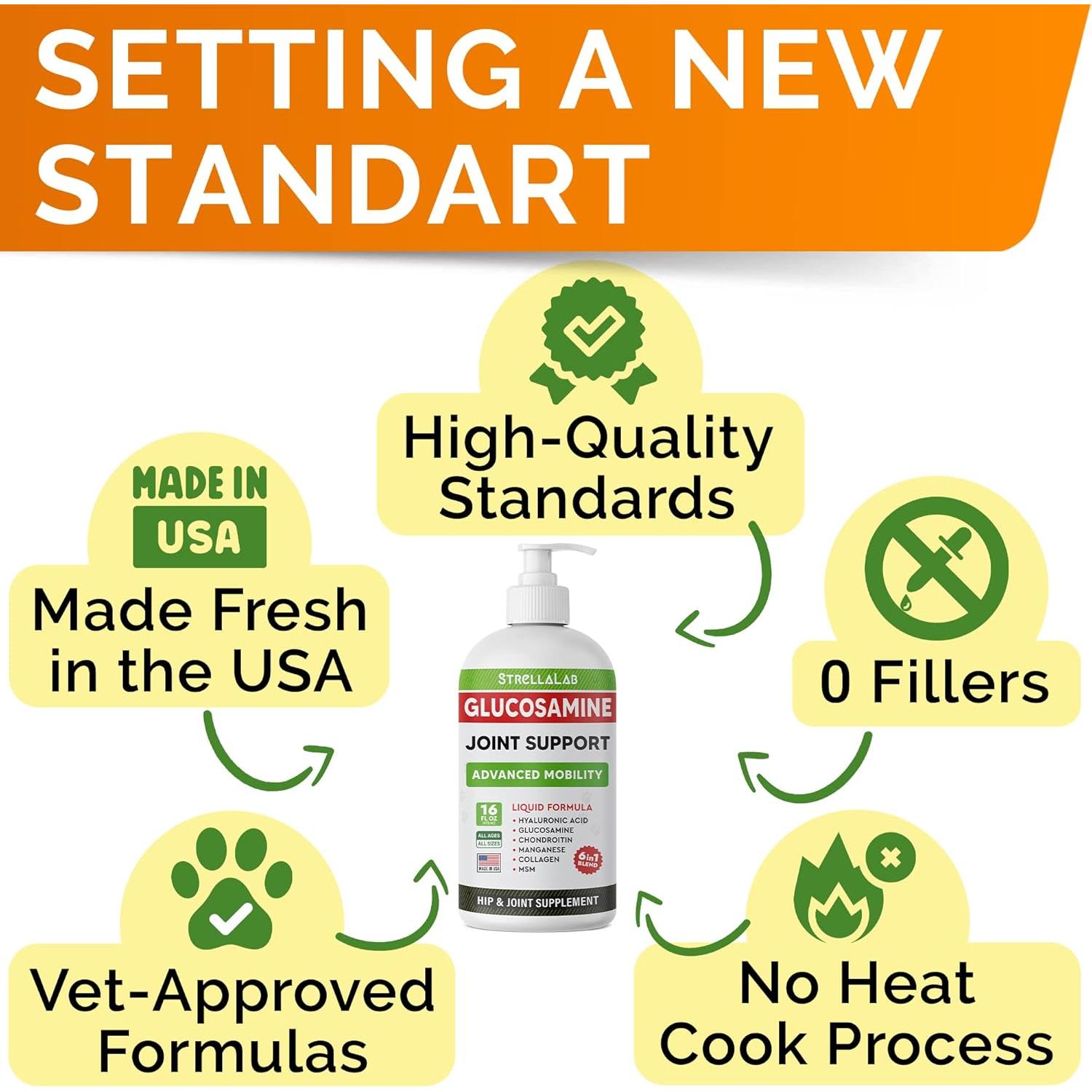 Suplemento Articular Líquido STRELLALAB 473 ml para Perros