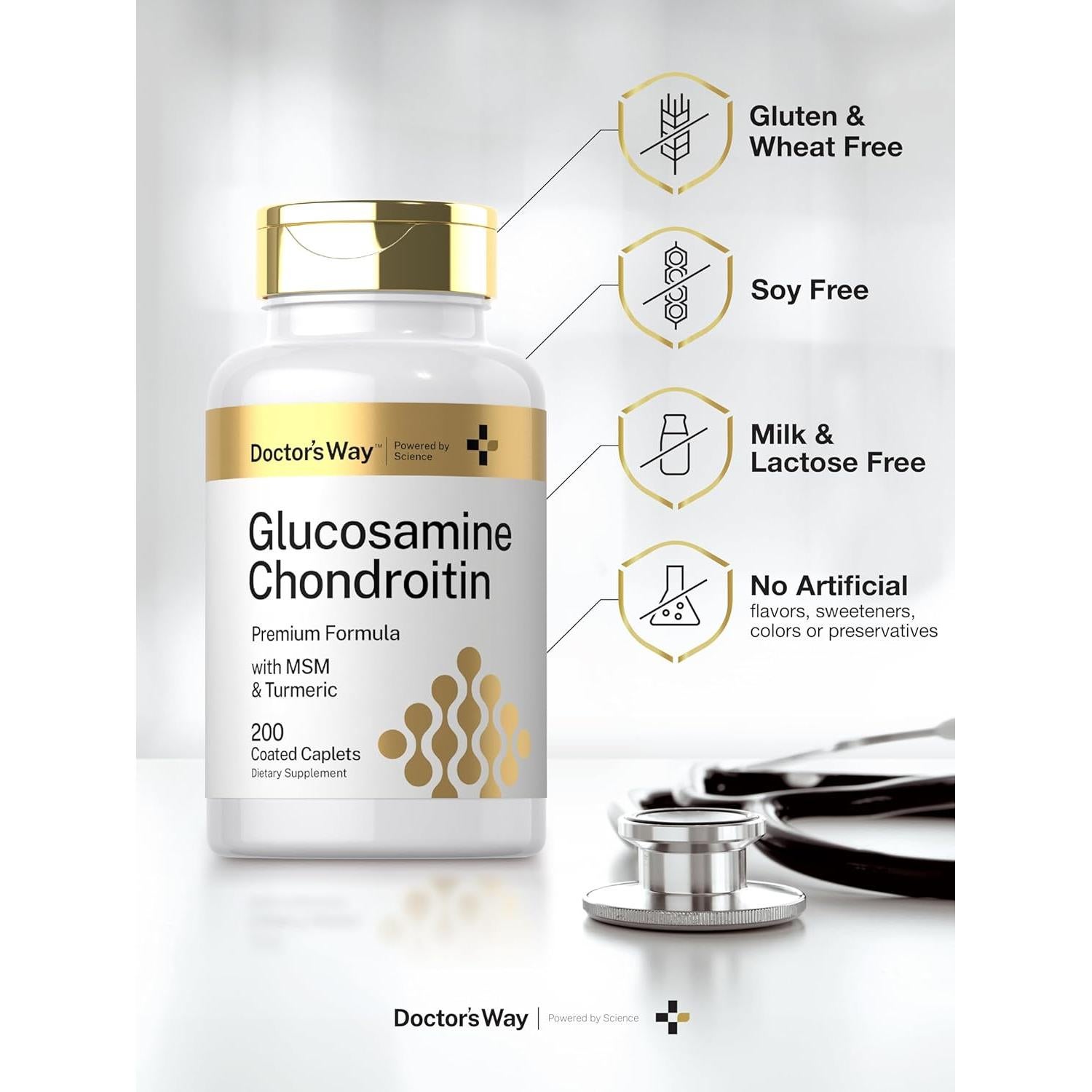 Suplemento de Glucosamina y Condroitina Camino del Doctor 200 Tabletas