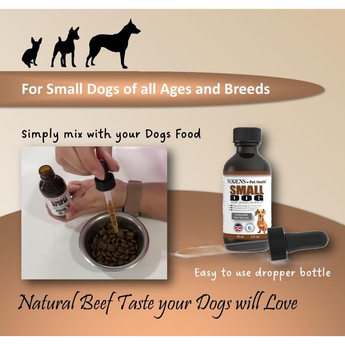 Suplemento Líquido de Glucosamina Nodens 59ml para Perros Pequeños