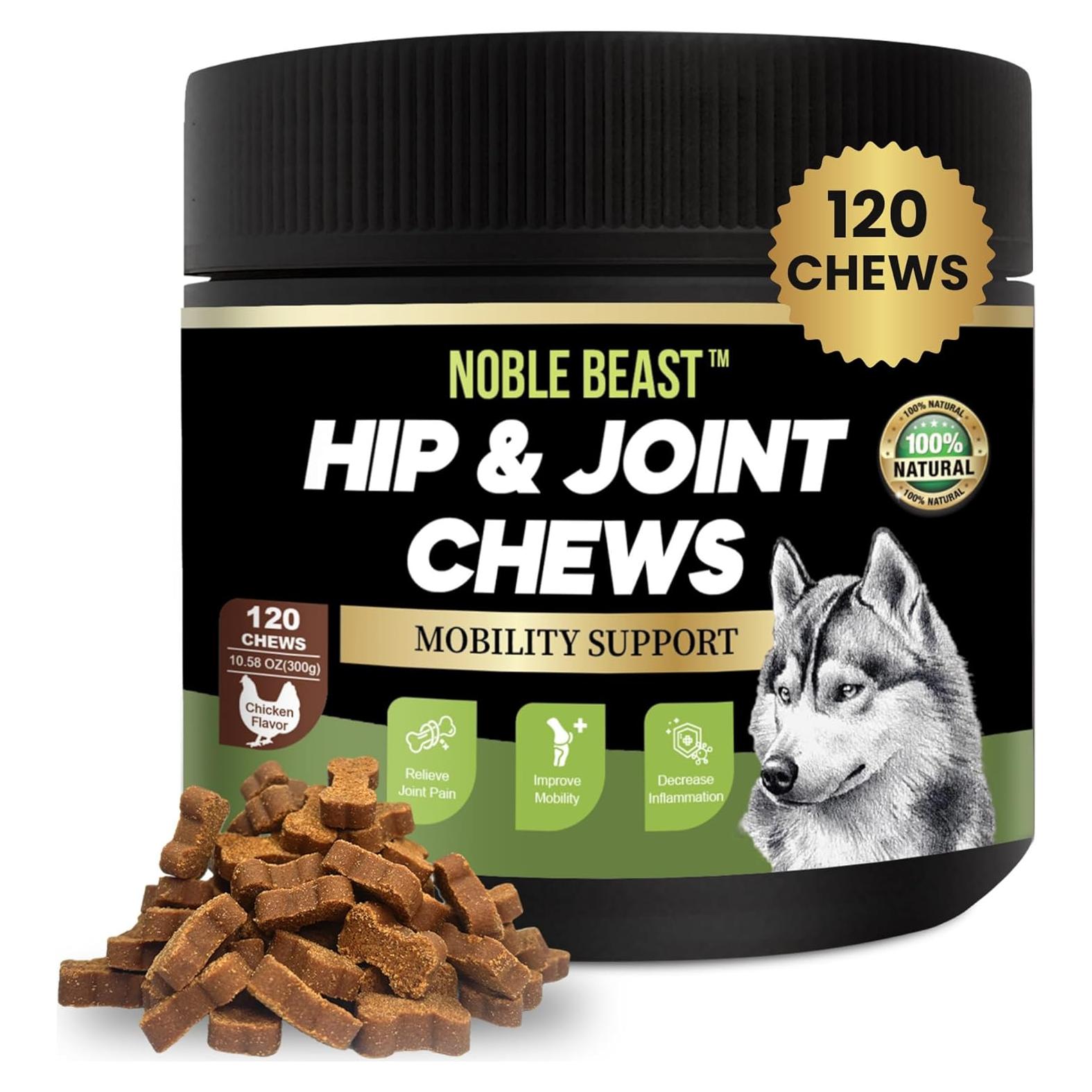 Suplemento Natural para Articulaciones Noble Beast - 120 Golosinas de Pollo